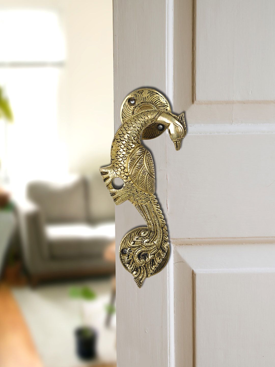 Imli Street Gold-Toned Bird Shaped Door Handle Price in India