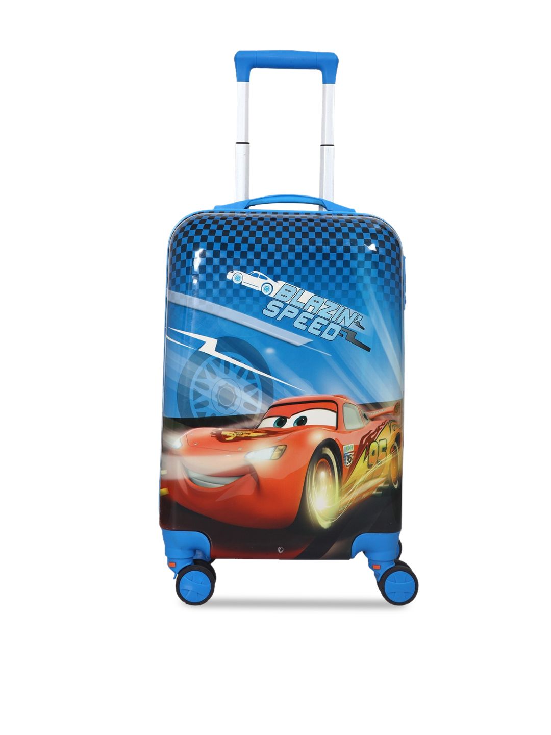 Polo Class Blue & Red Printed Cabin Trolley Suitcase Price in India