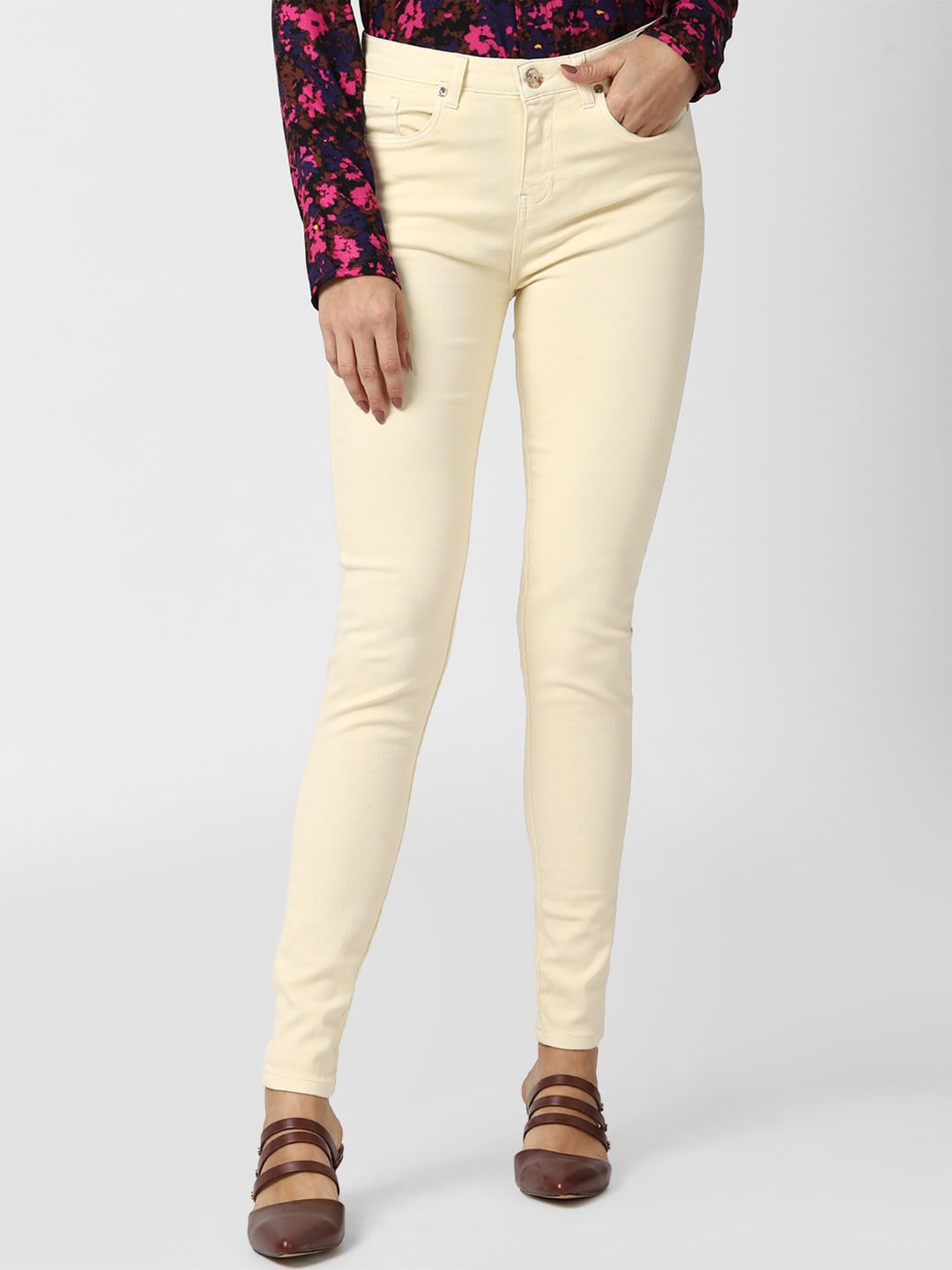 Van Heusen Woman Women Yellow Skinny Fit Jeans Price in India