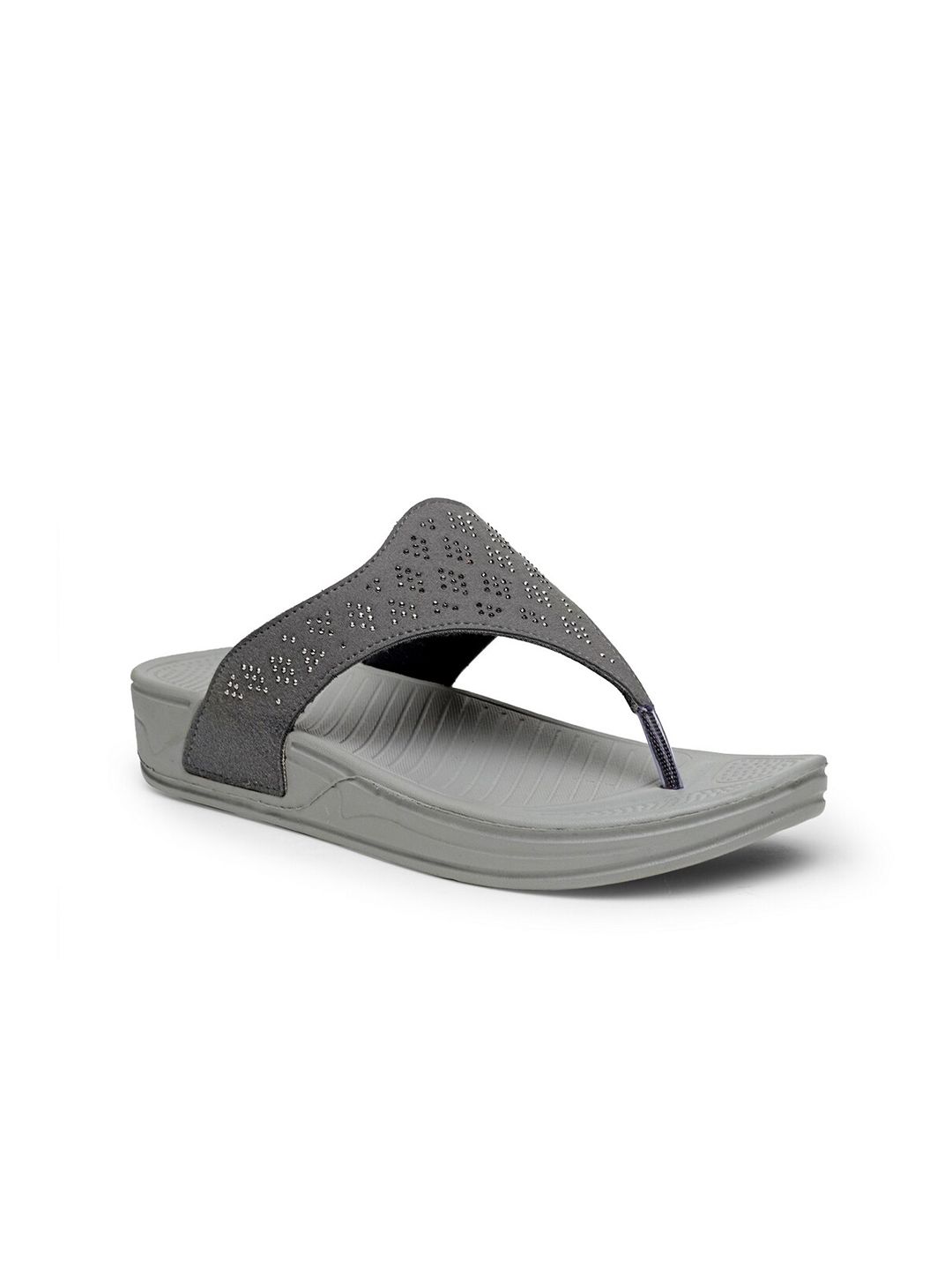 DA NATURO ITALY Women Grey Rubber Thong Flip-Flops Price in India