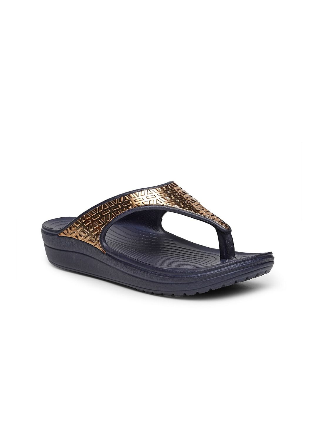 DA NATURO ITALY Women Navy Blue Rubber Thong Flip-Flops Price in India