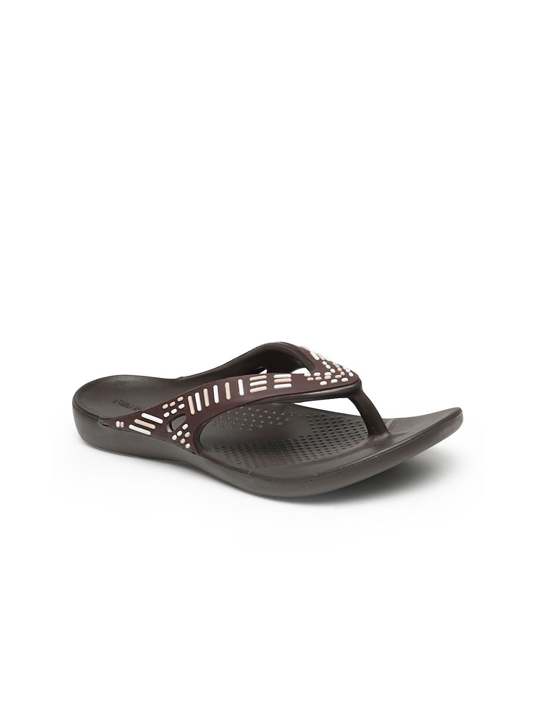 DA NATURO ITALY Women Brown Rubber Thong Flip-Flops Price in India