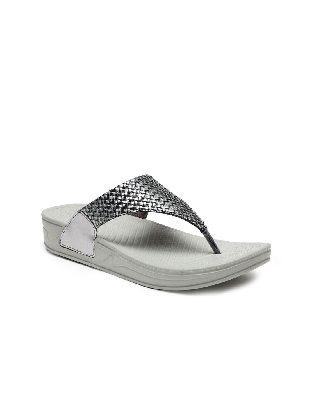 DA NATURO ITALY Grey Printed Thong Flip-Flops Price in India