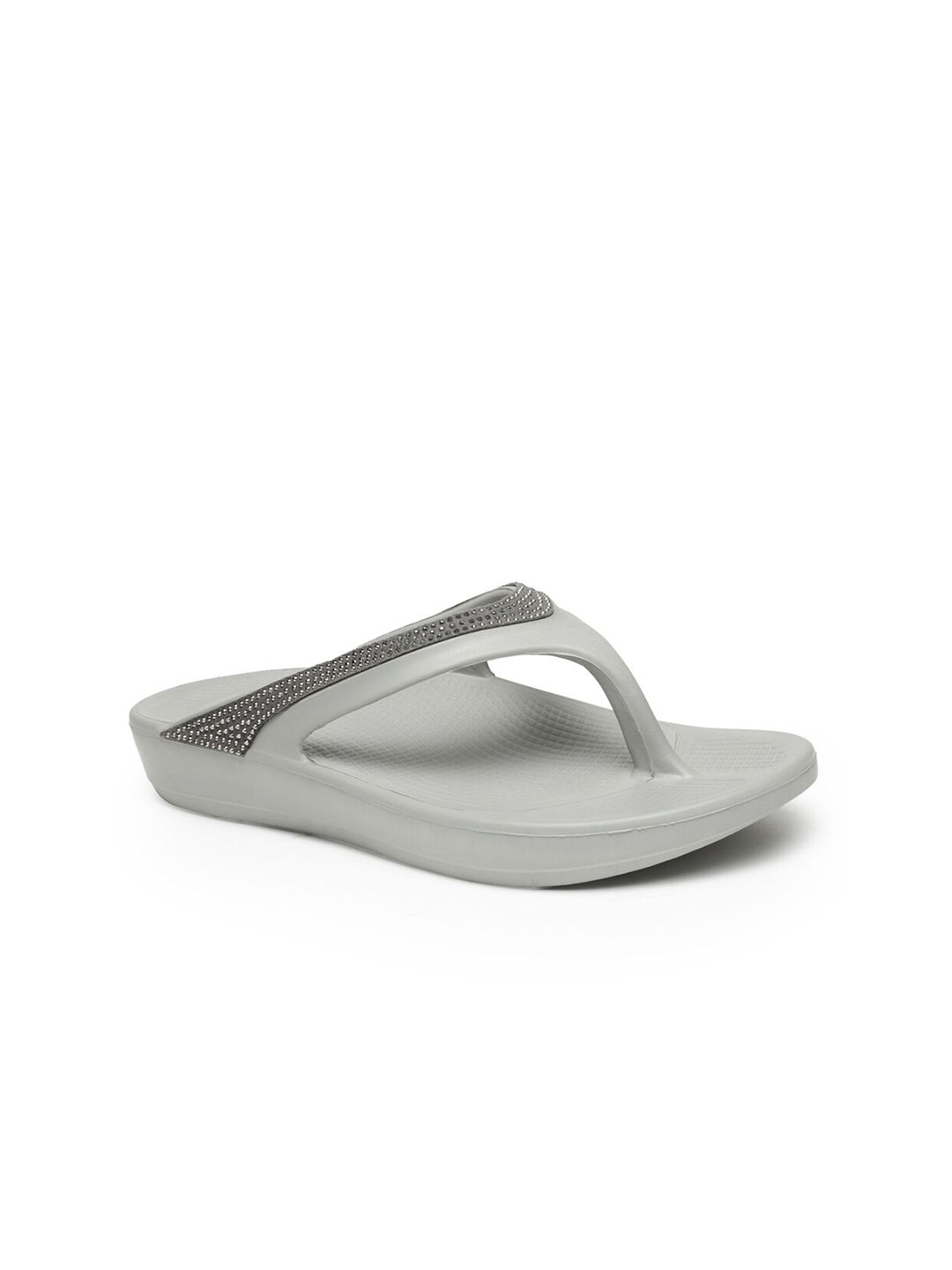 DA NATURO ITALY Women Grey Solid Thong Flip Flops Price in India