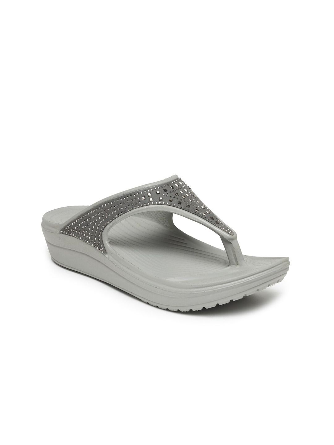 DA NATURO ITALY Women Grey Thong Flip-Flops Price in India