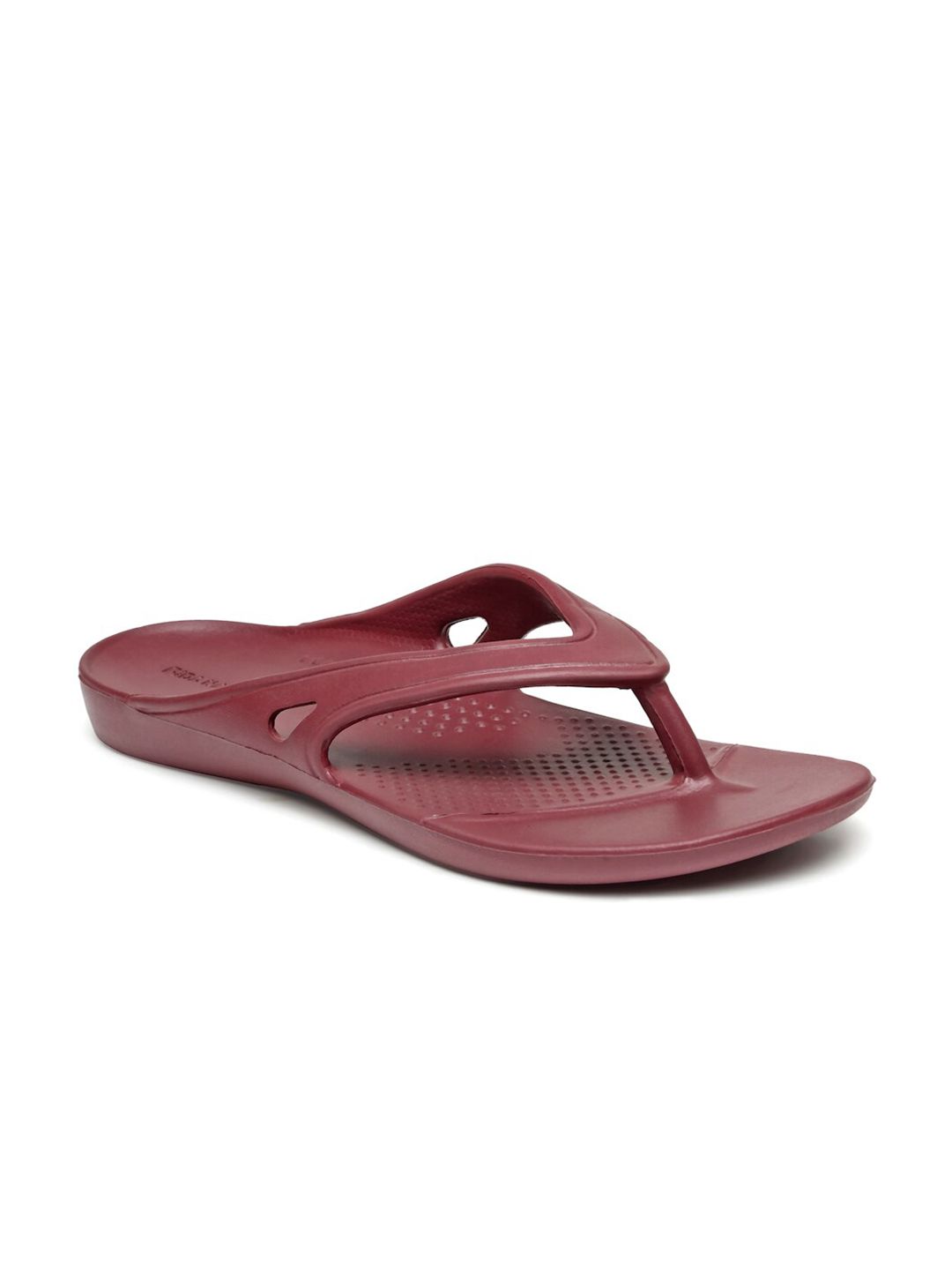 DA NATURO ITALY Women Maroon Solid Thong Flip Flops Price in India