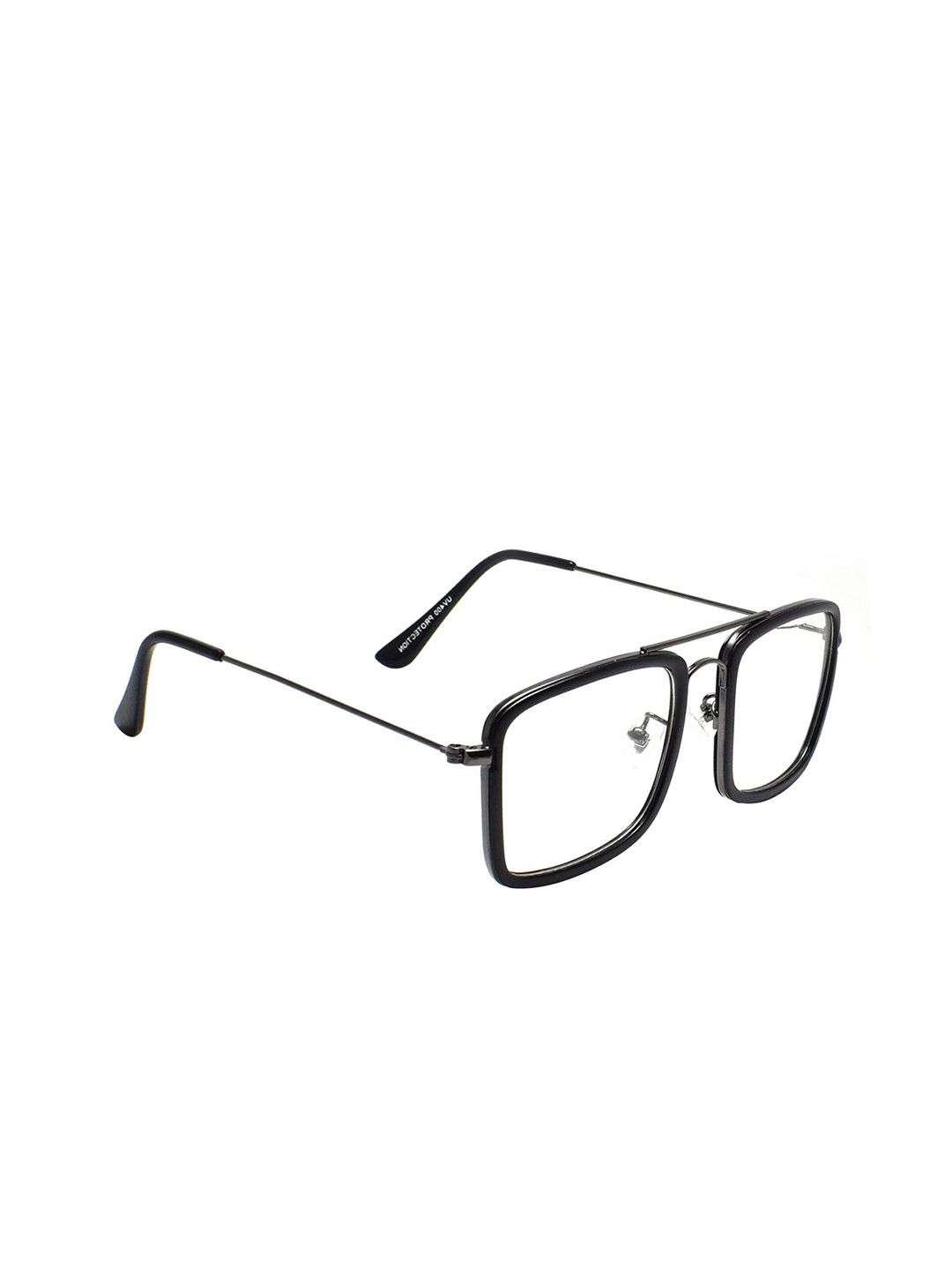 Peter Jones Eyewear Unisex Black Anti Glare Square Glasses Price in India