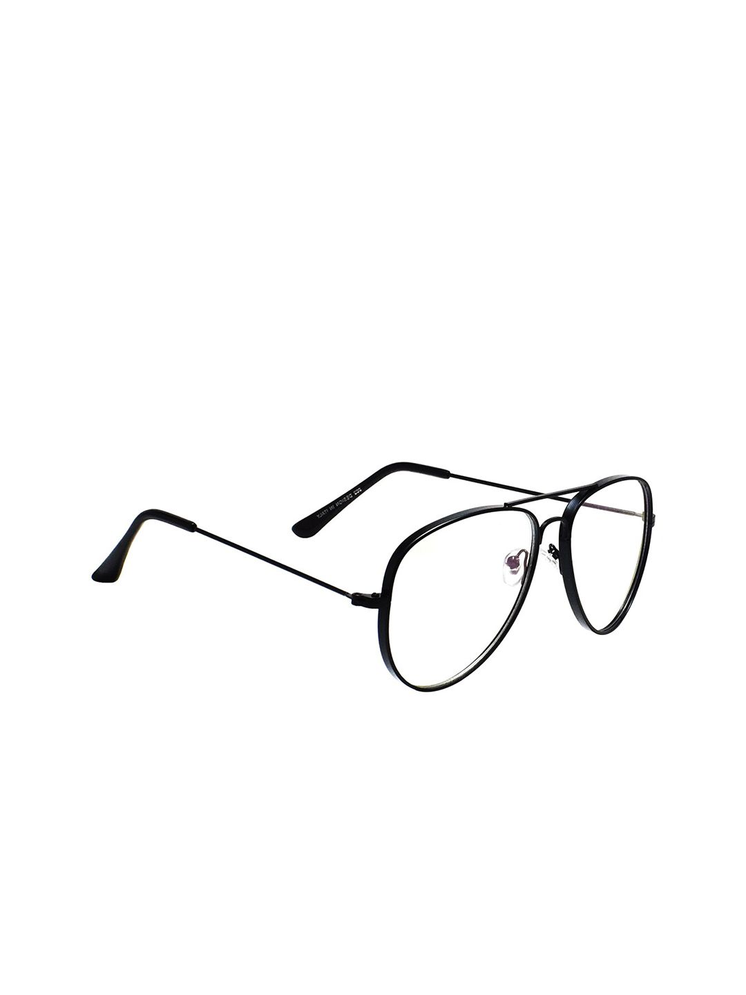 Peter Jones Eyewear Unisex Black & Transparent Anti Glare Full Rim Aviator Frames Price in India