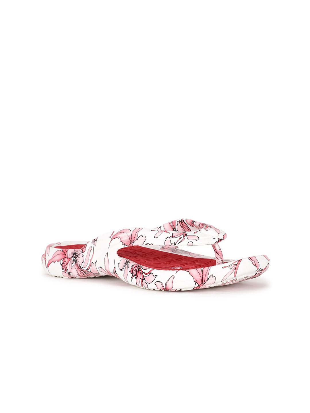 Bata Women Red & White Printed Room Slippers Price in India