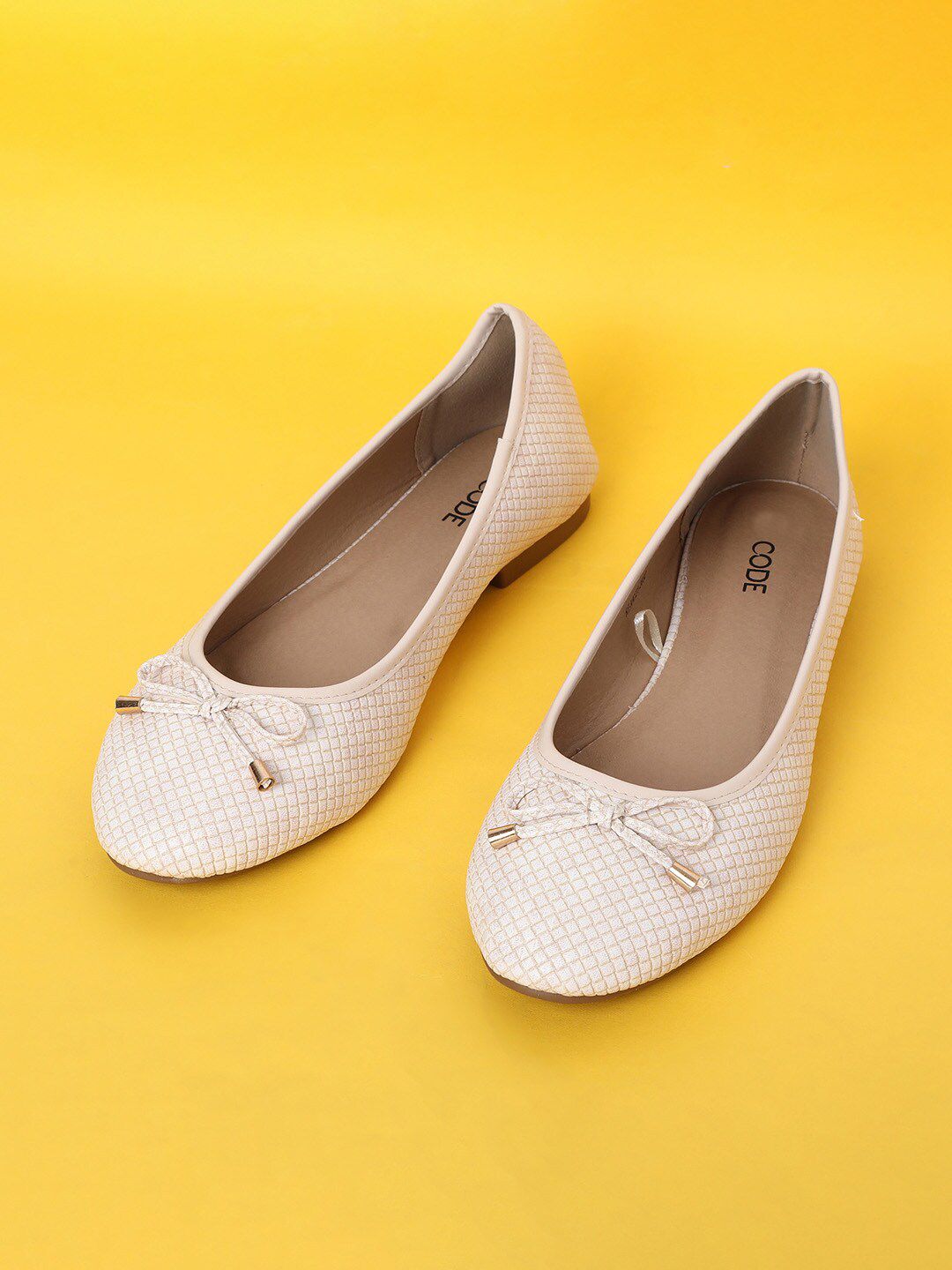 CODE by Lifestyle Women Beige Textured Loafers Price in India