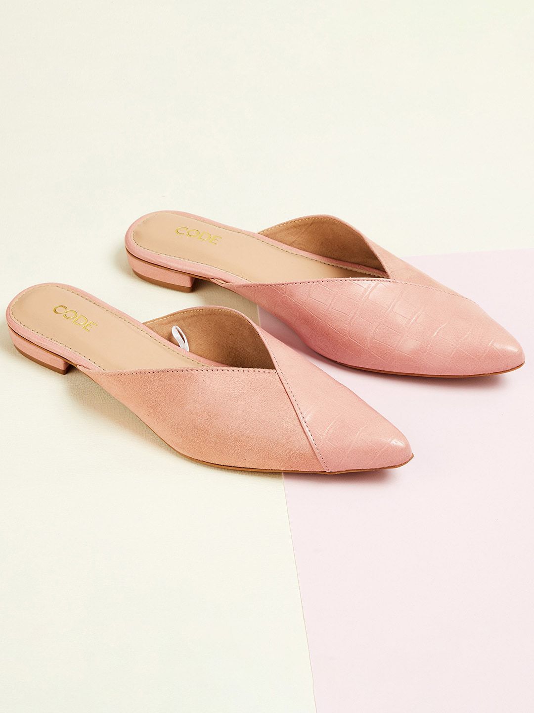 CODE by Lifestyle Women Peach-Coloured Mules Price in India