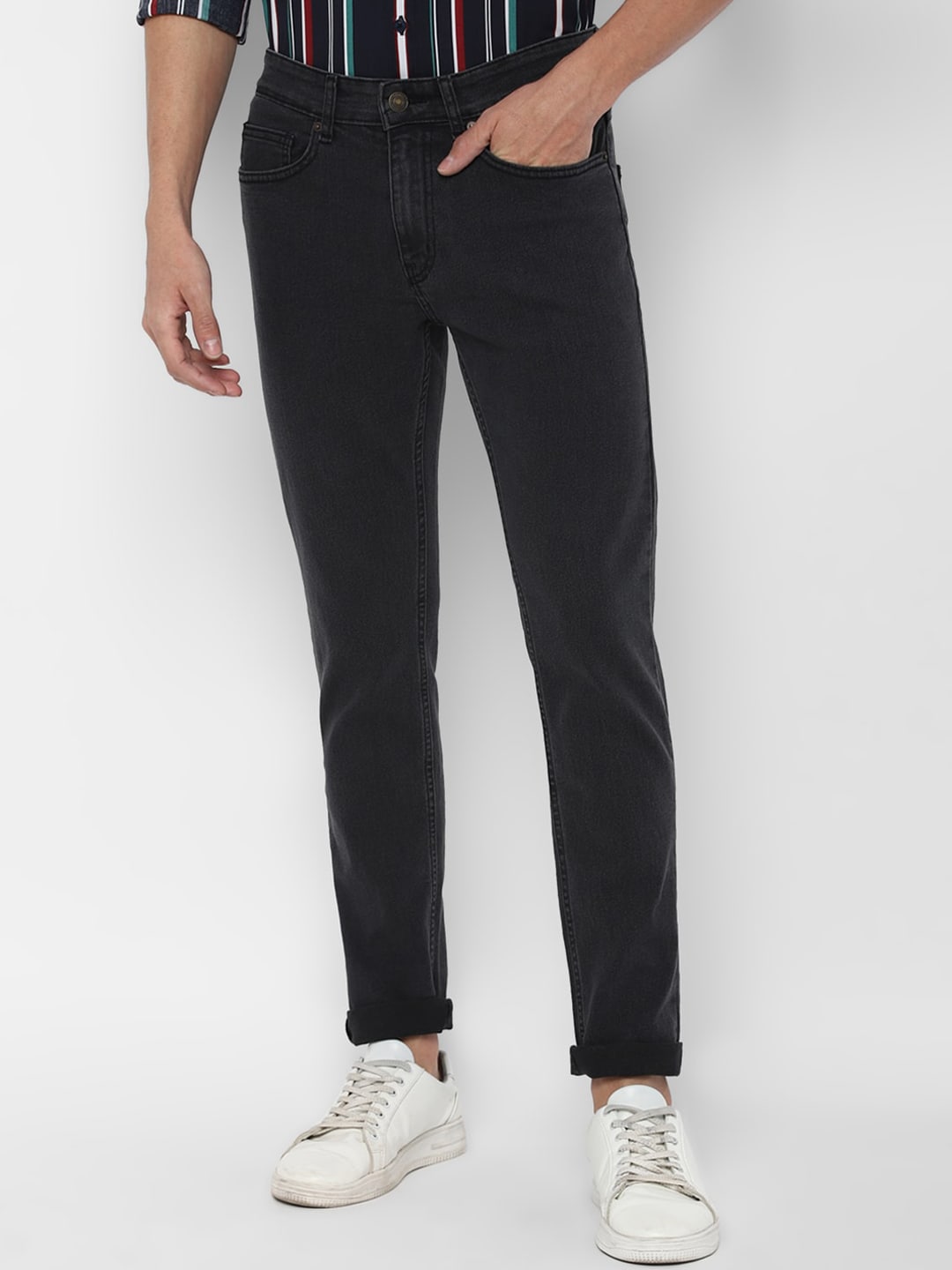 FOREVER 21 Women Charcoal Grey Solid Jeans Price in India