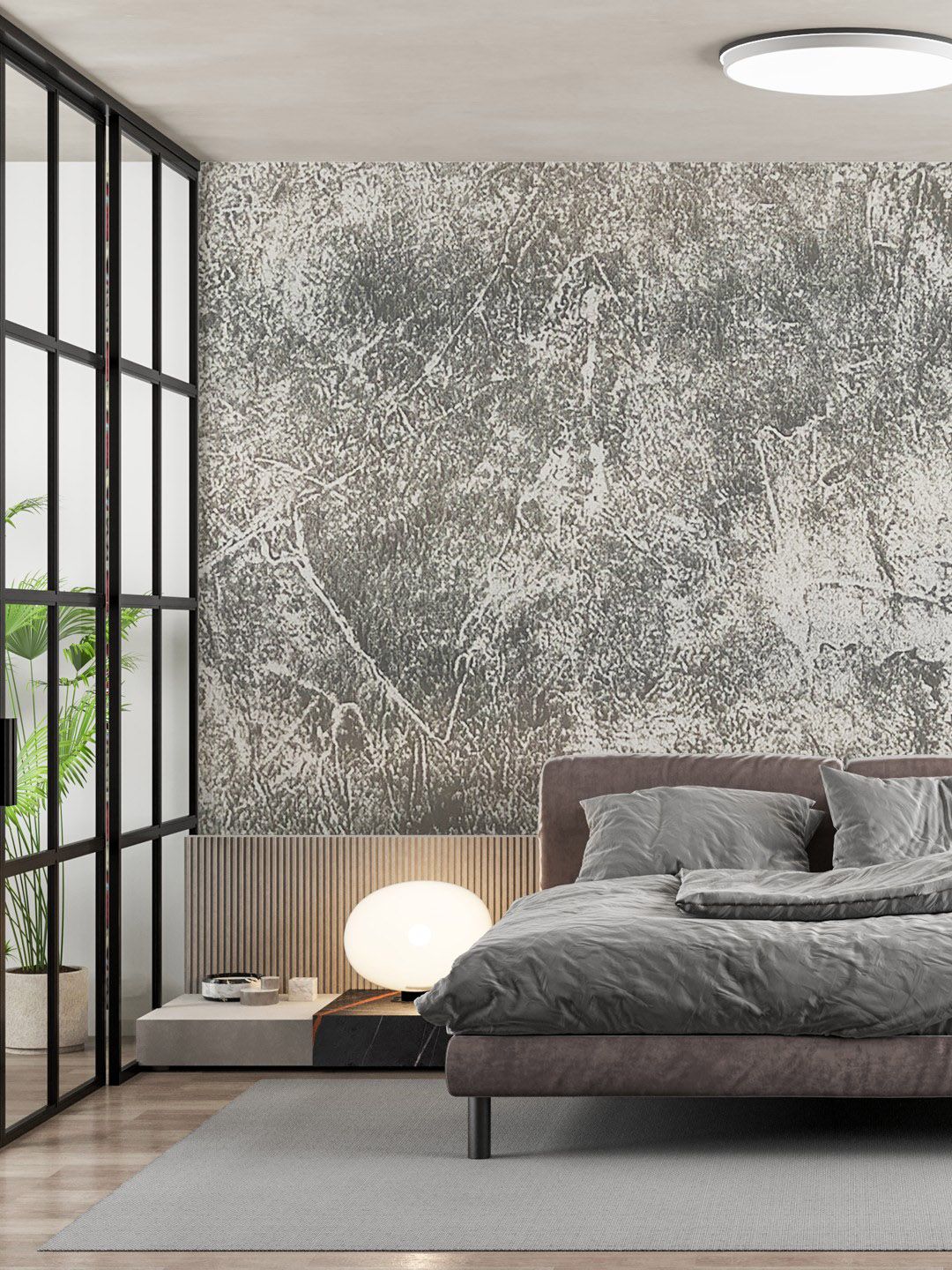 Jaamso Royals Grey Abstract Print Self-Adhesive & Waterproof Wallpaper Price in India