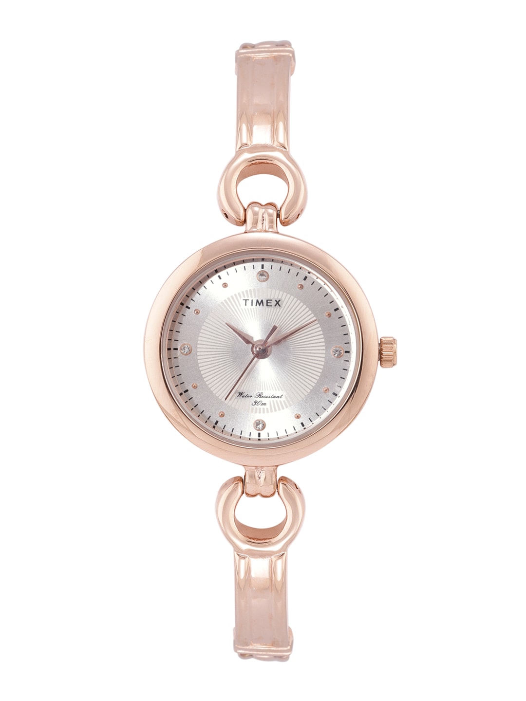 Timex Women Silver-Toned Brass Dial Analogue Watch TWEL11424 Price in India