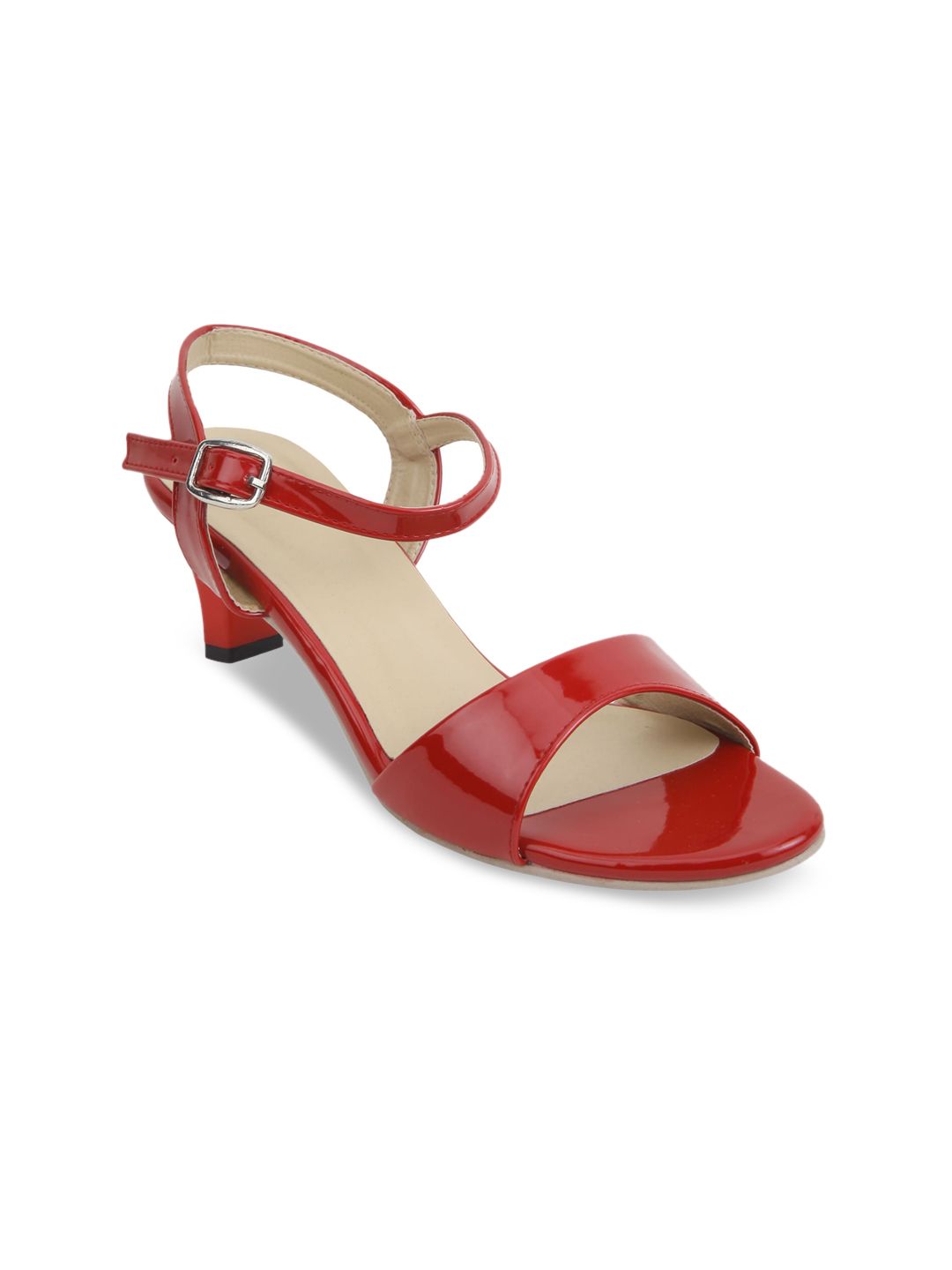 Glitzy Galz Red Block Sandals Price in India