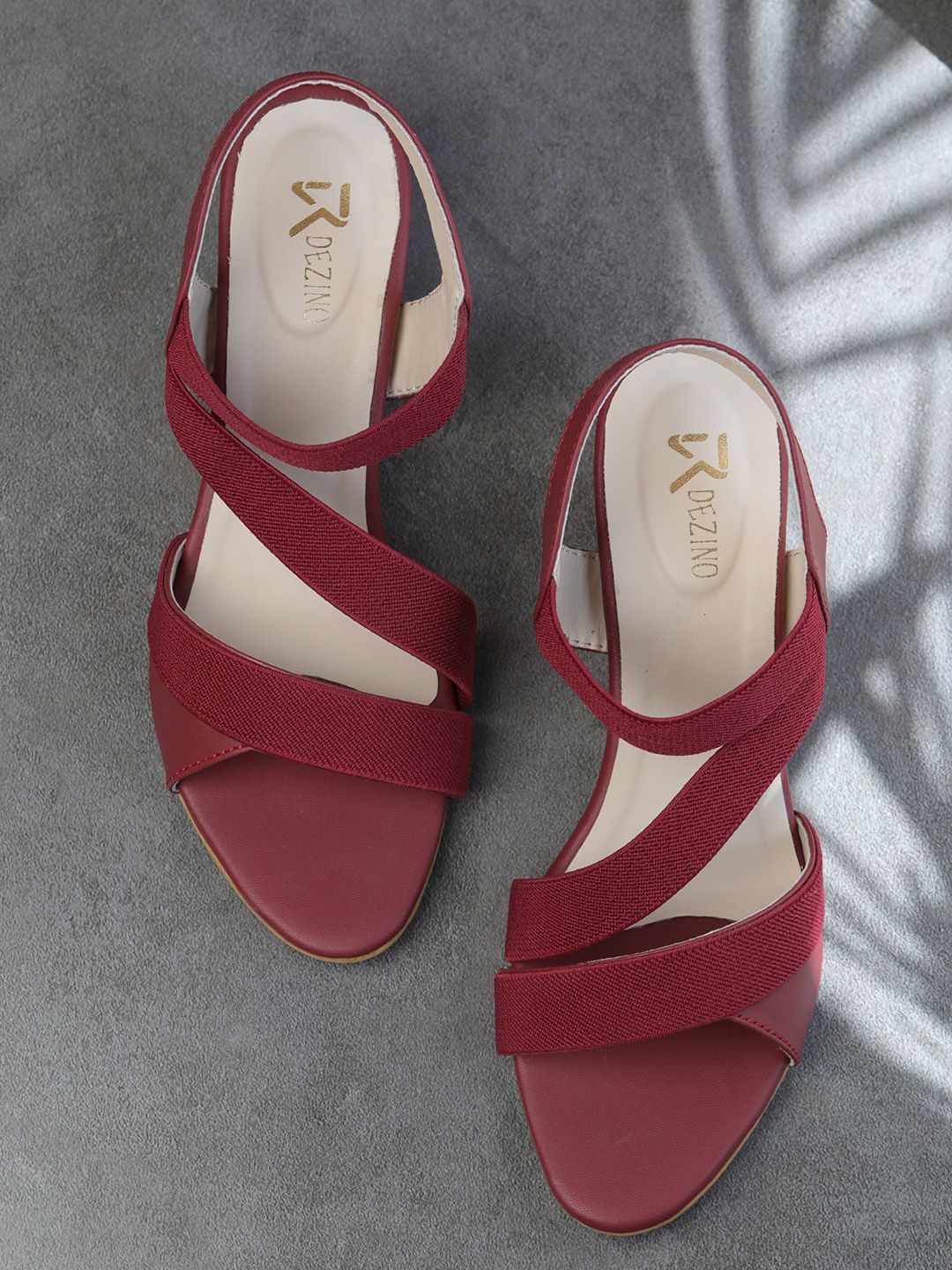 R DEZINO Red Block Sandals Price in India