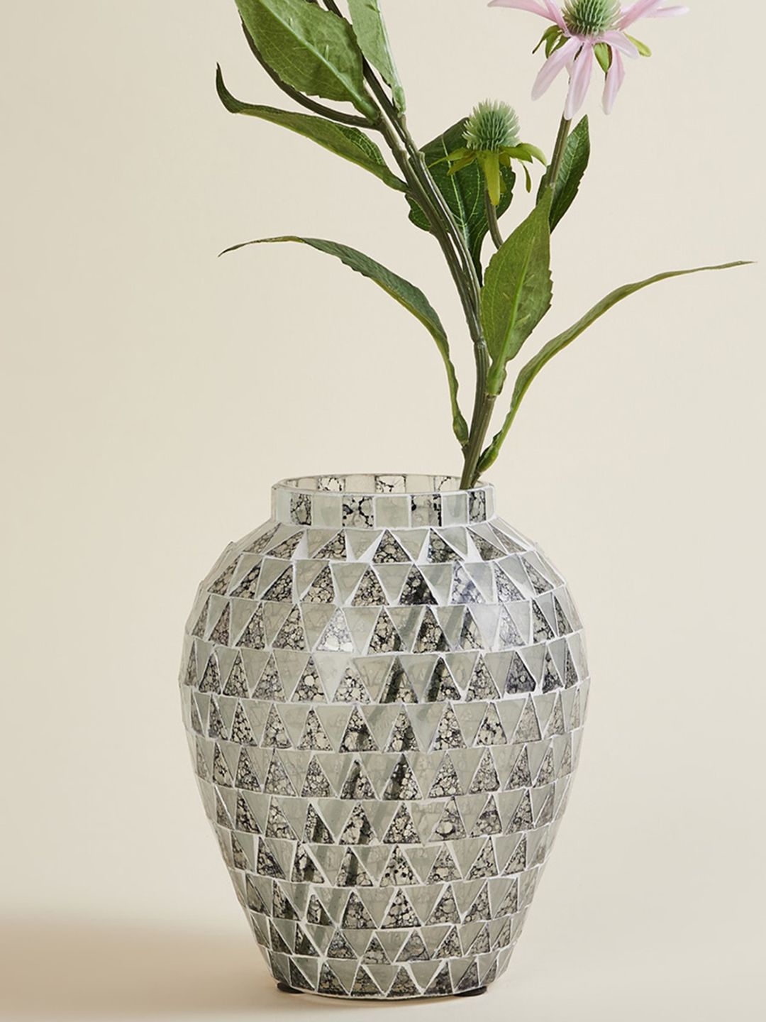 Home Centre White Printed Glass Vase Price in India