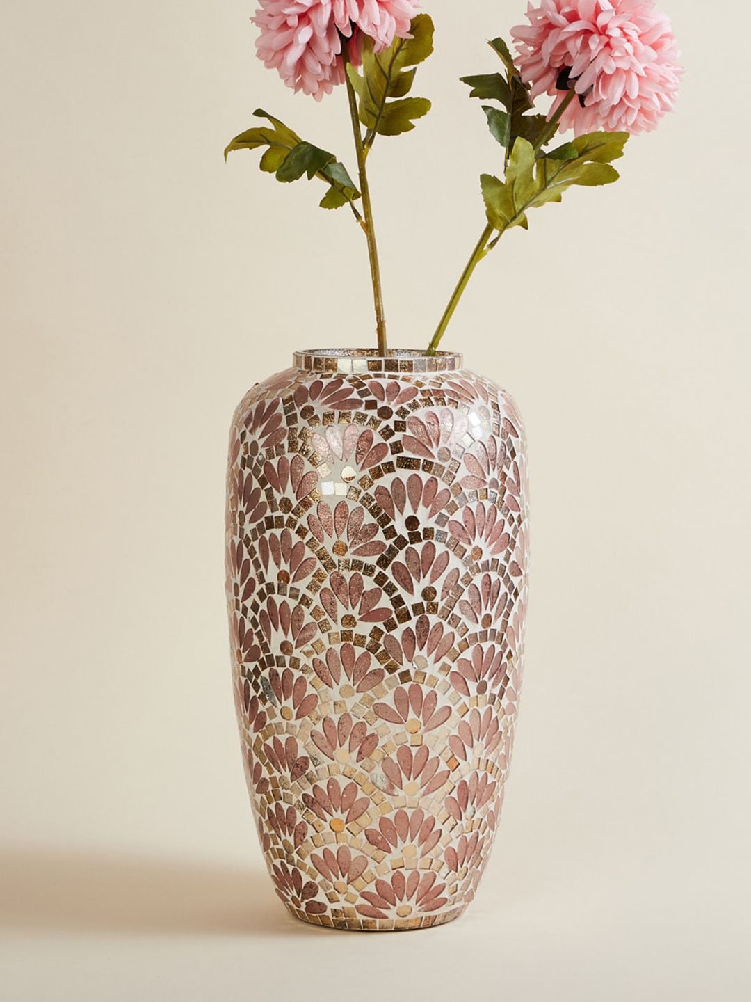 Home Centre Brown Printed Glass Vase Price in India