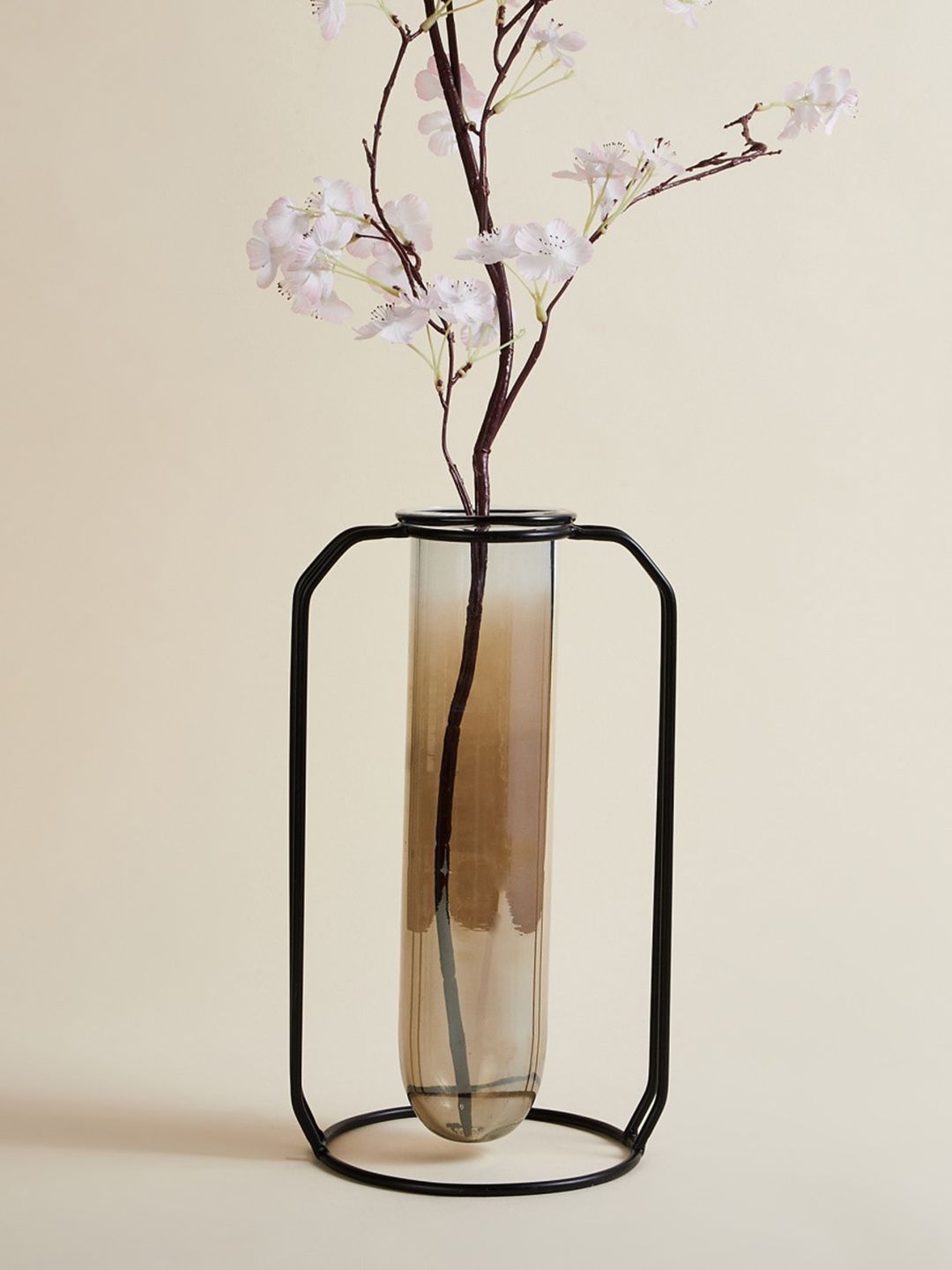 Home Centre Black Solid Glass Flower Vase Price in India