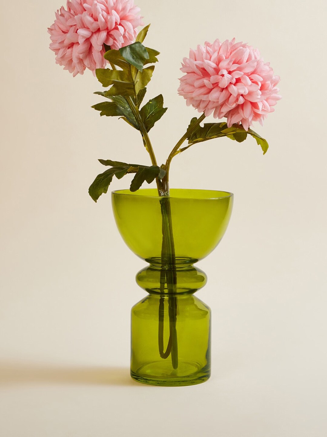 Home Centre Green Solid Cylindrical Glass Vase Price in India