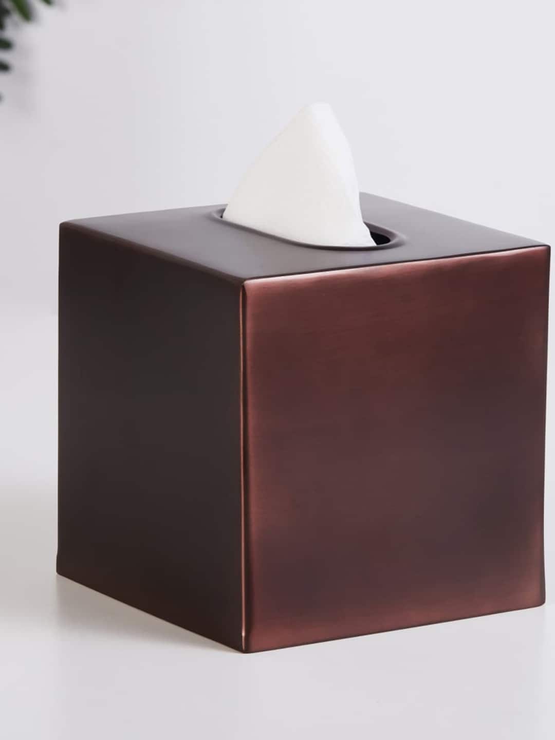 Home Centre Brown Solid Metal Tissue Dispenser Price in India