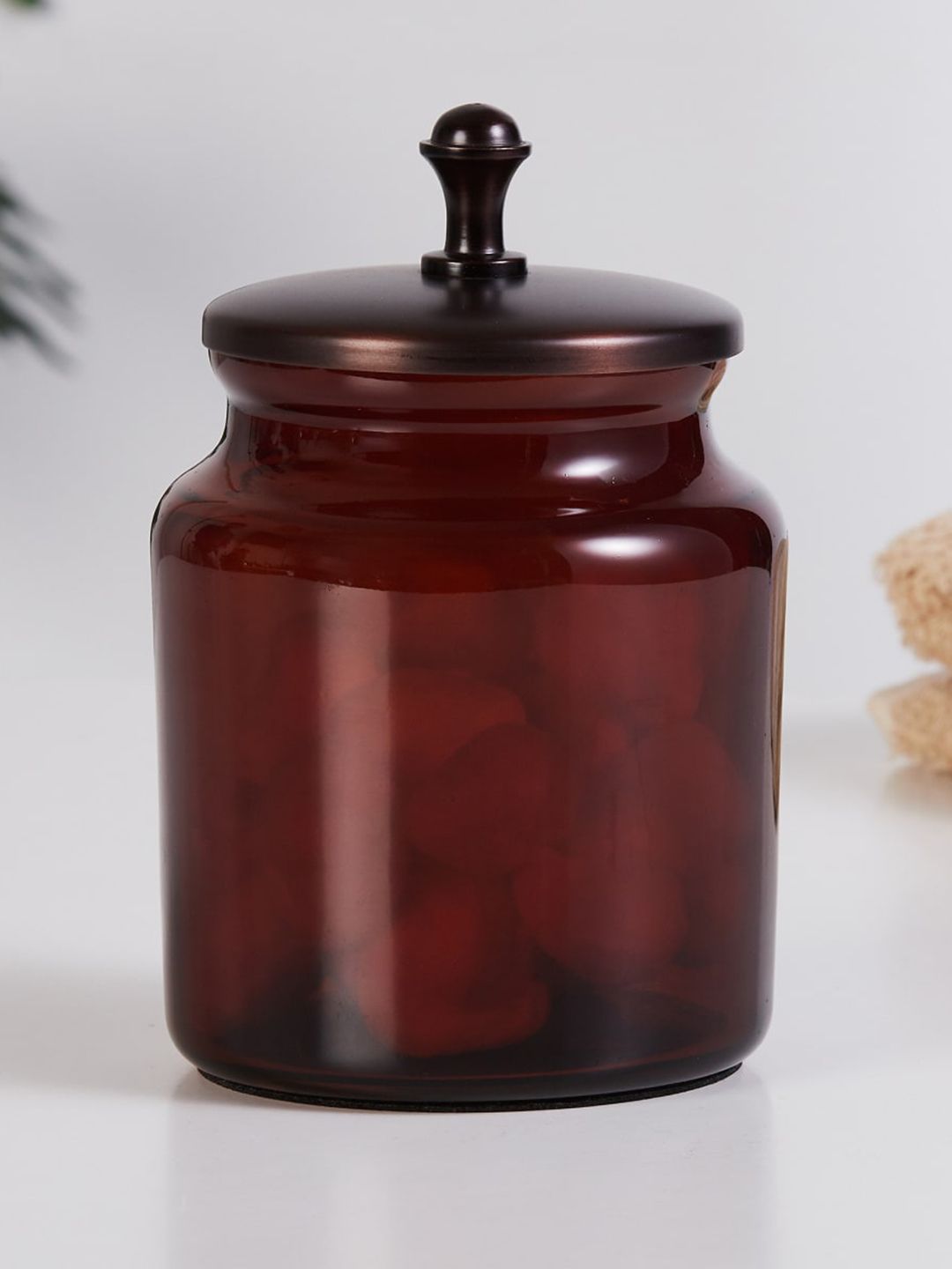 Home Centre Brown Solid Glass Canister Price in India