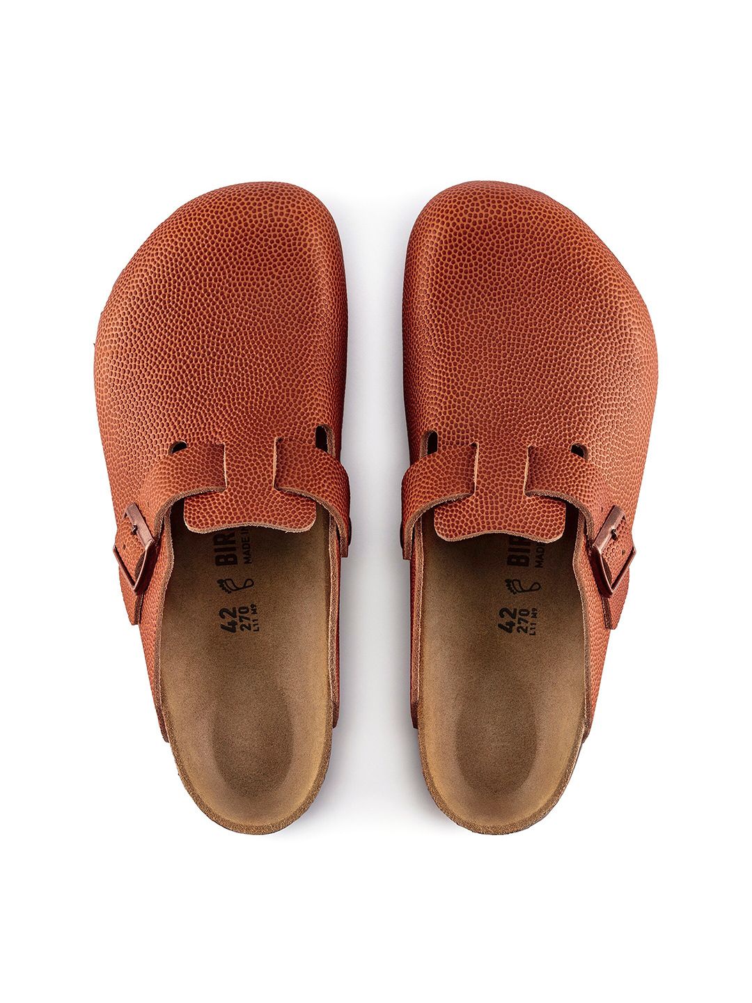 靴 BIRKENSTOCK Boston ginger brown Buy Birkenstock Boston Ginger Brown Regular Width Embossed Natural