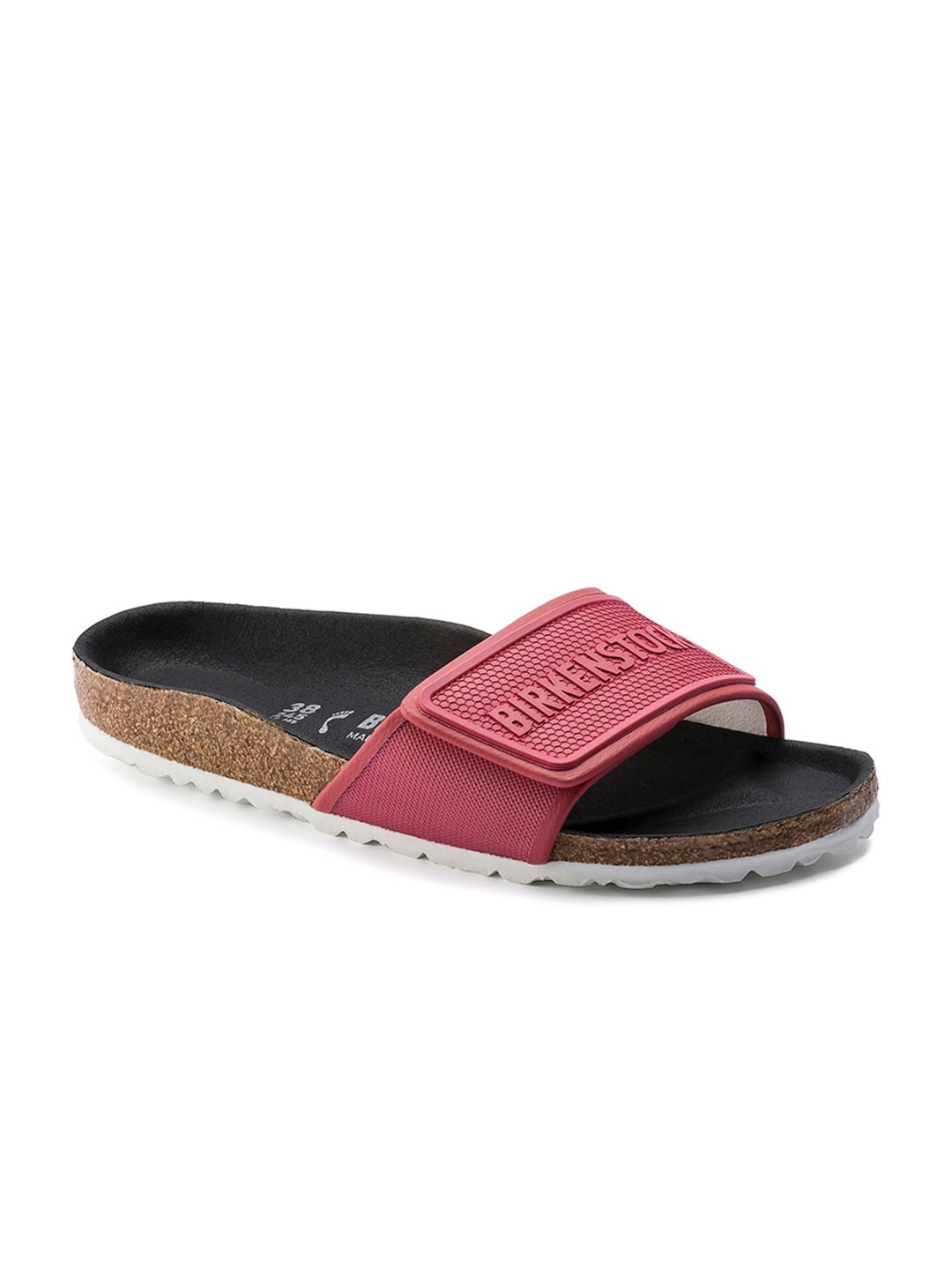 Birkenstock Unisex Rose Pink & Black Printed Narrow Width One-Strap Sandals Price in India