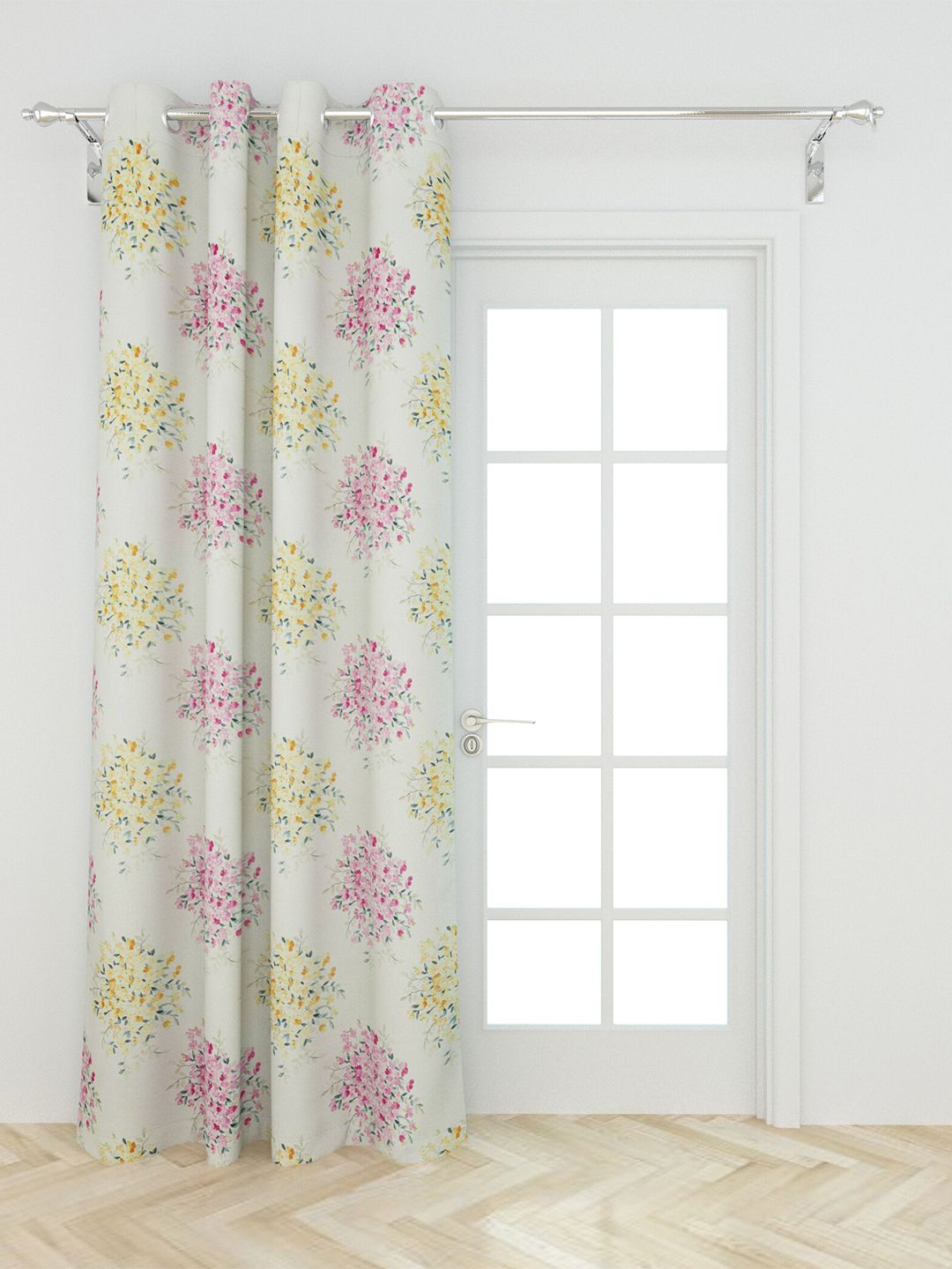 Home Centre White Floral Door Curtain Price in India