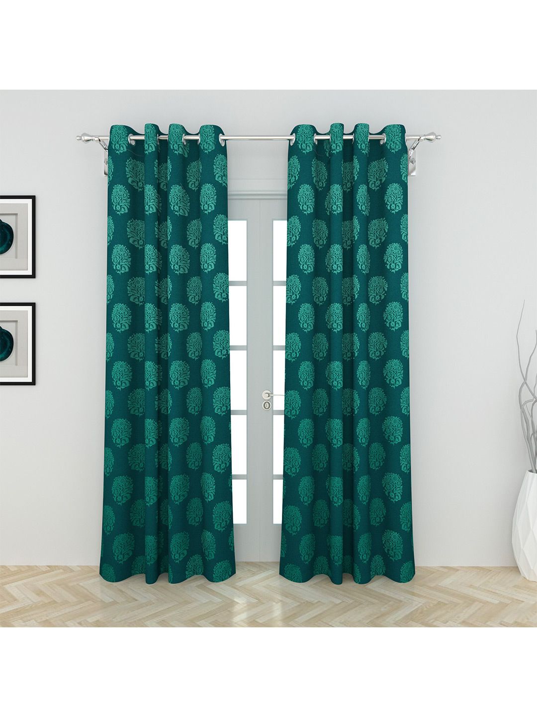 Home Centre Blue Set of 2 Ethnic Motifs Door Curtain Price in India