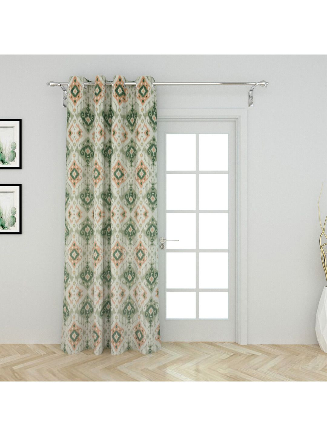 Home Centre Green & Coral Ethnic Motifs Door Curtain Price in India