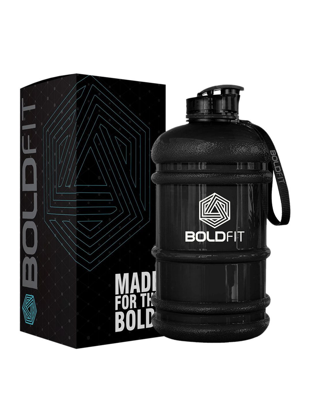 BOLDFIT Black Solid Gym Protein Shaker Bottle 2.2 L Price in India