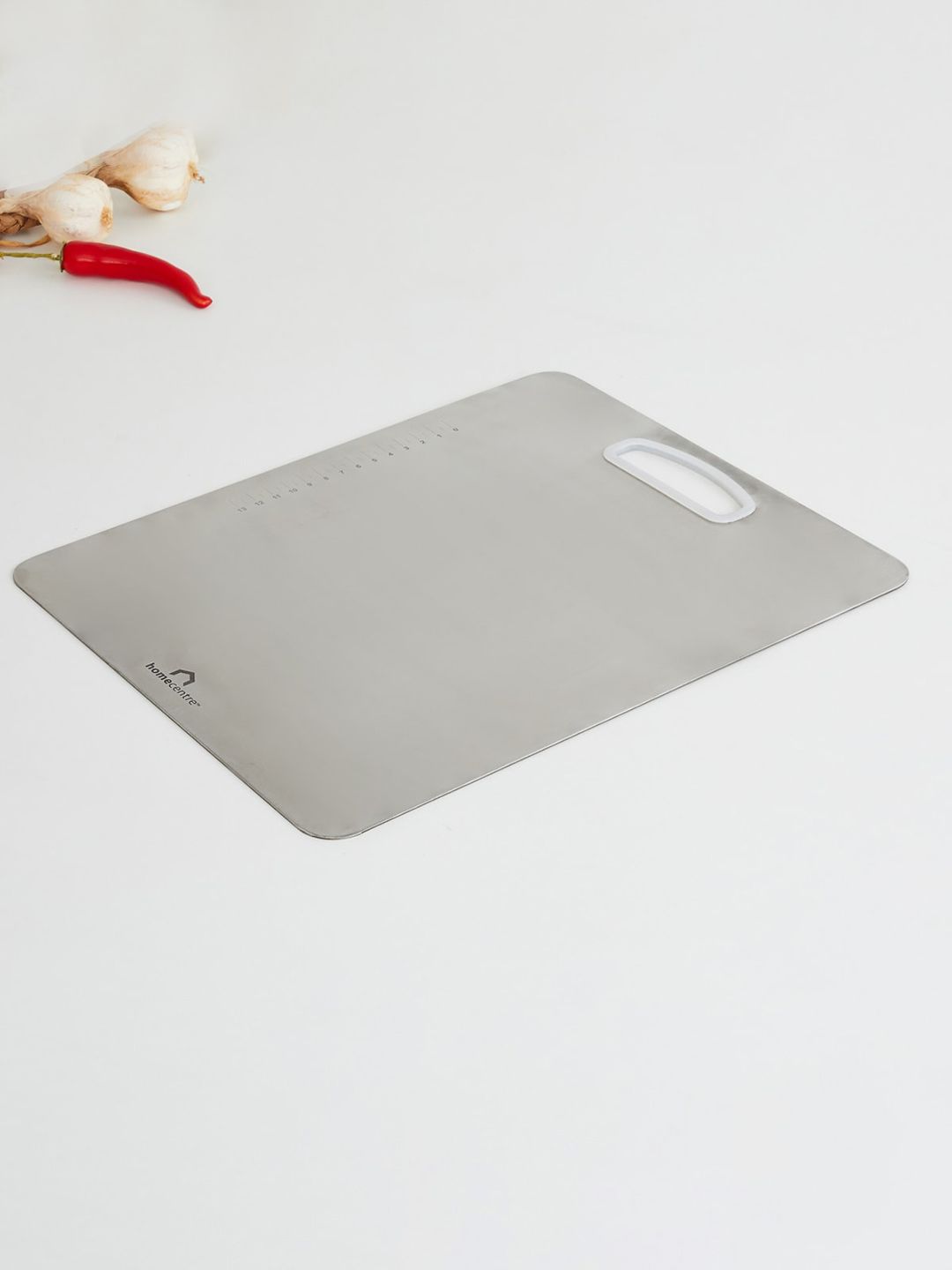 Home Centre Silver-Toned Solid Stainless Steel Chopping Board Price in India