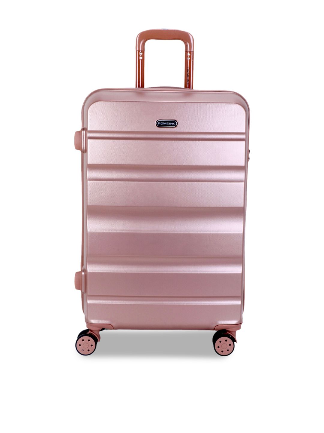 ROMEING Venice Rose Gold-Colored Textured Polycarbonate Medium Trolley Bag Price in India