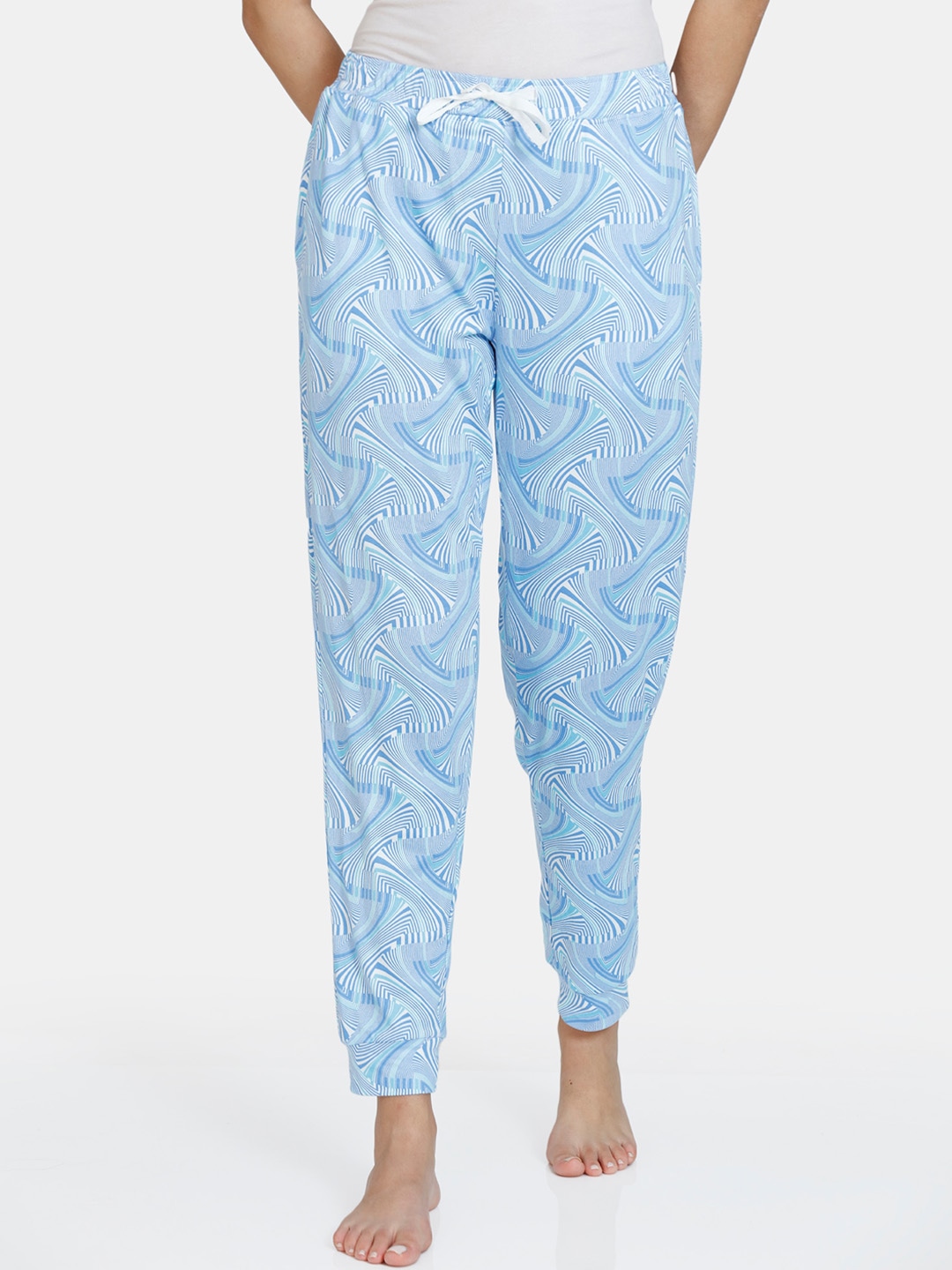 Zivame Women Blue Printed Pyjamas Price in India