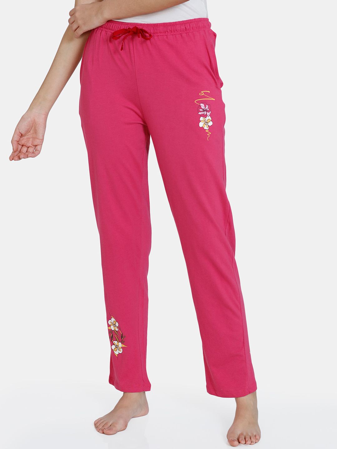 Zivame Women Pink Solid Pyjama Price in India