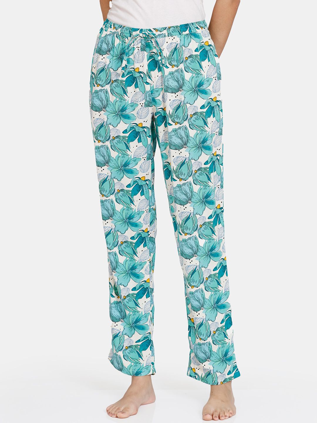 Zivame Women Green Printed Woven Lounge Pants Price in India