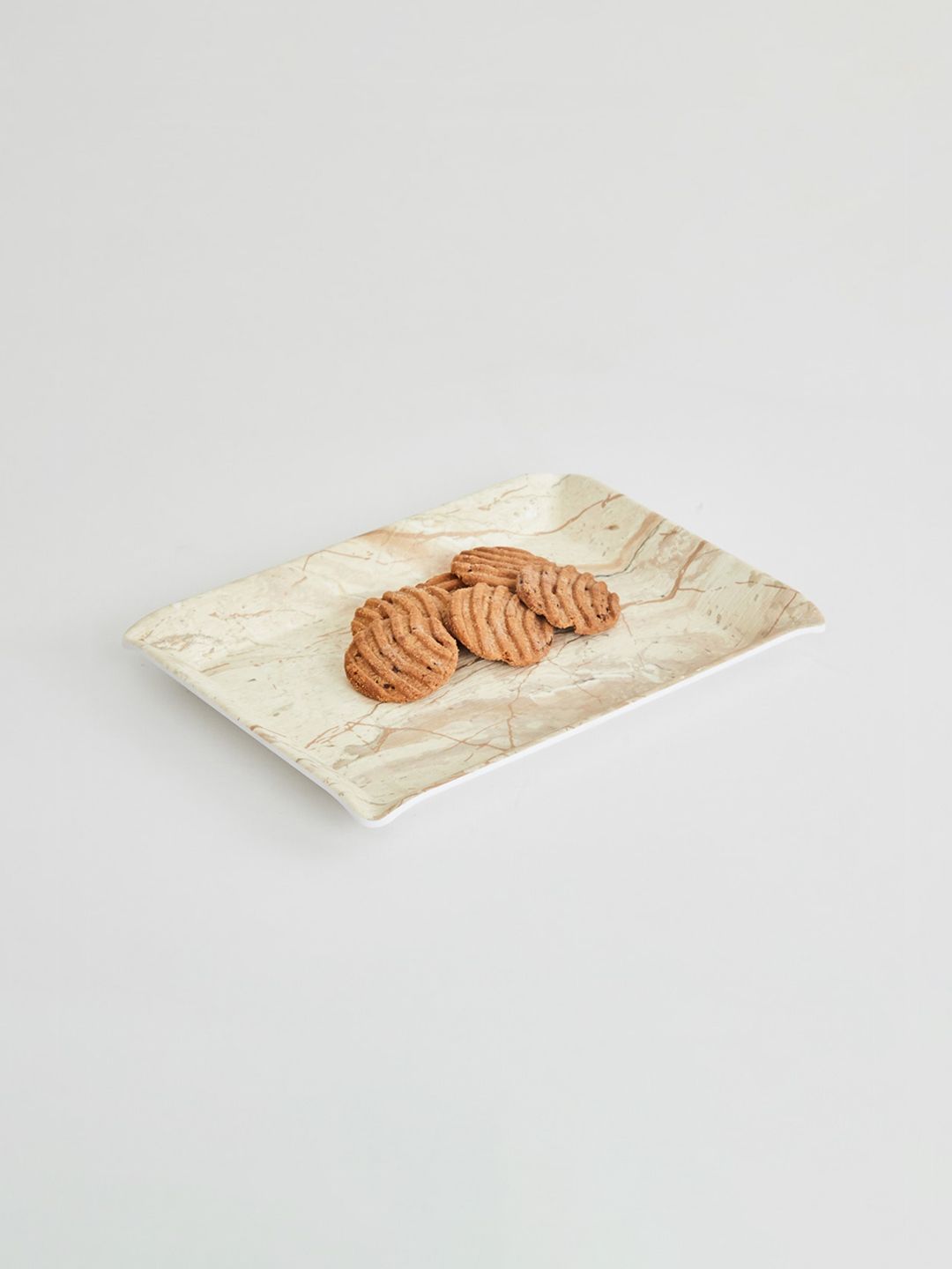 Home Centre Beige Printed Melamine Serving Tray Price in India