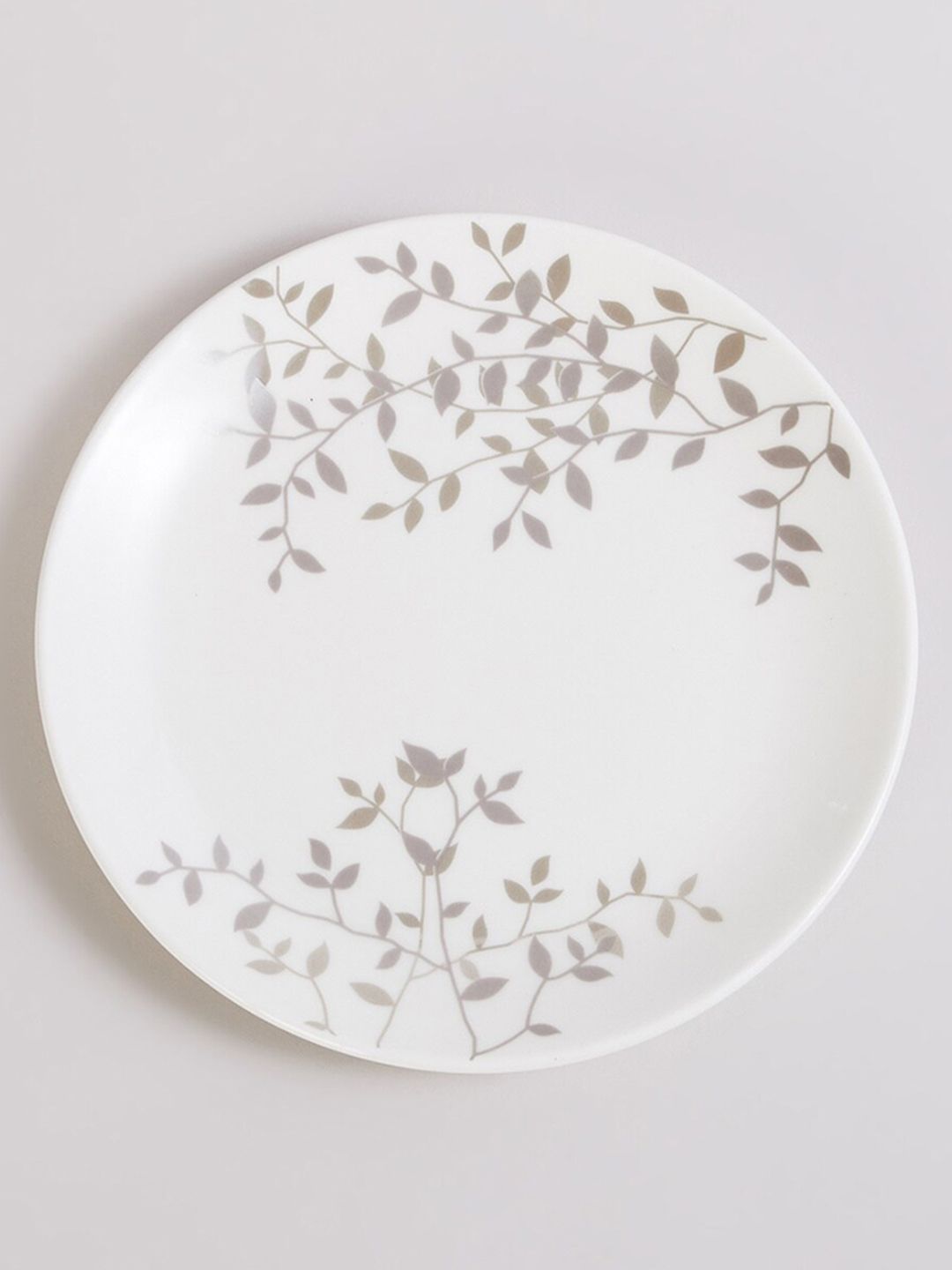 Home Centre White & Grey 1 Pieces Printed Bone China Glossy Plates Price in India