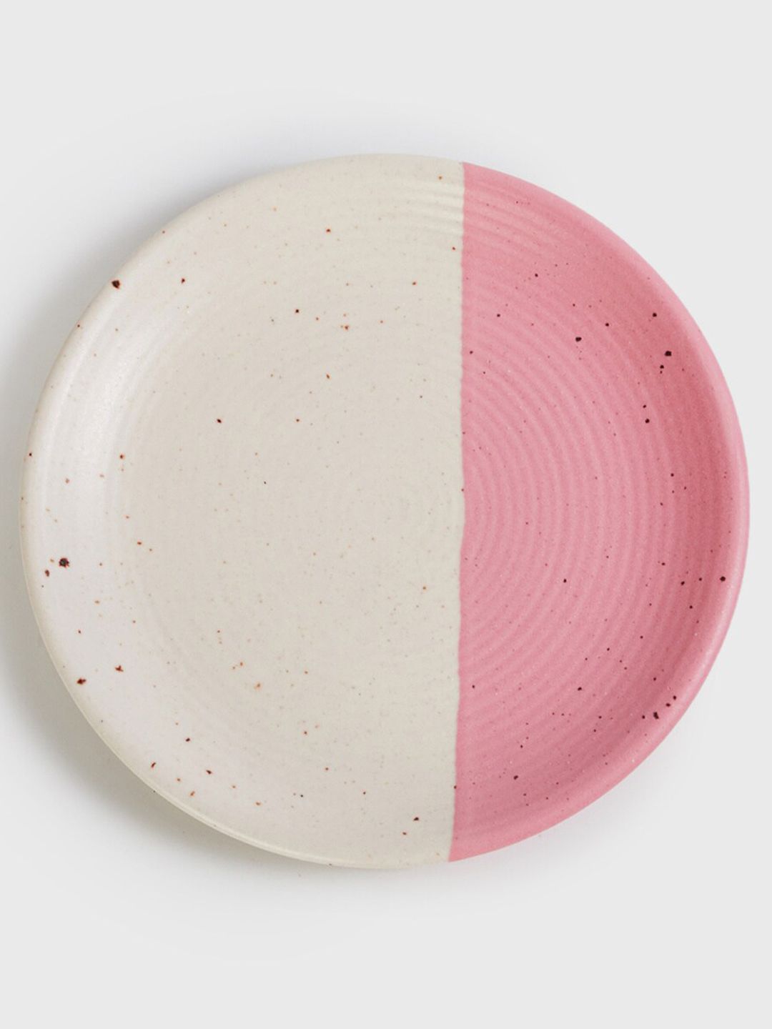 Home Centre Peach-Coloured & Beige 1 Piece Printed Stoneware Glossy Plate Price in India