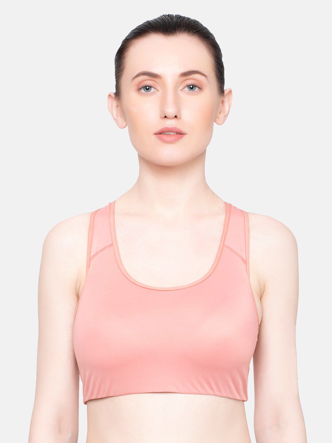 Triumph Peach-Coloured Triaction Balance Top Lightly Padded Wireless Quick Dry High Bounce Control Sports Bra Price in India