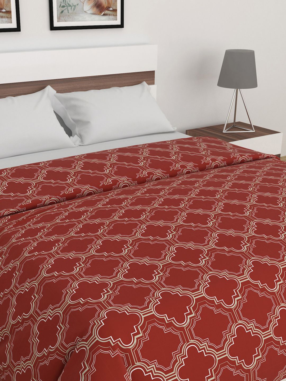 Home Centre Red Ethnic Motifs Mild Winter Double Bed Quilt Price in India