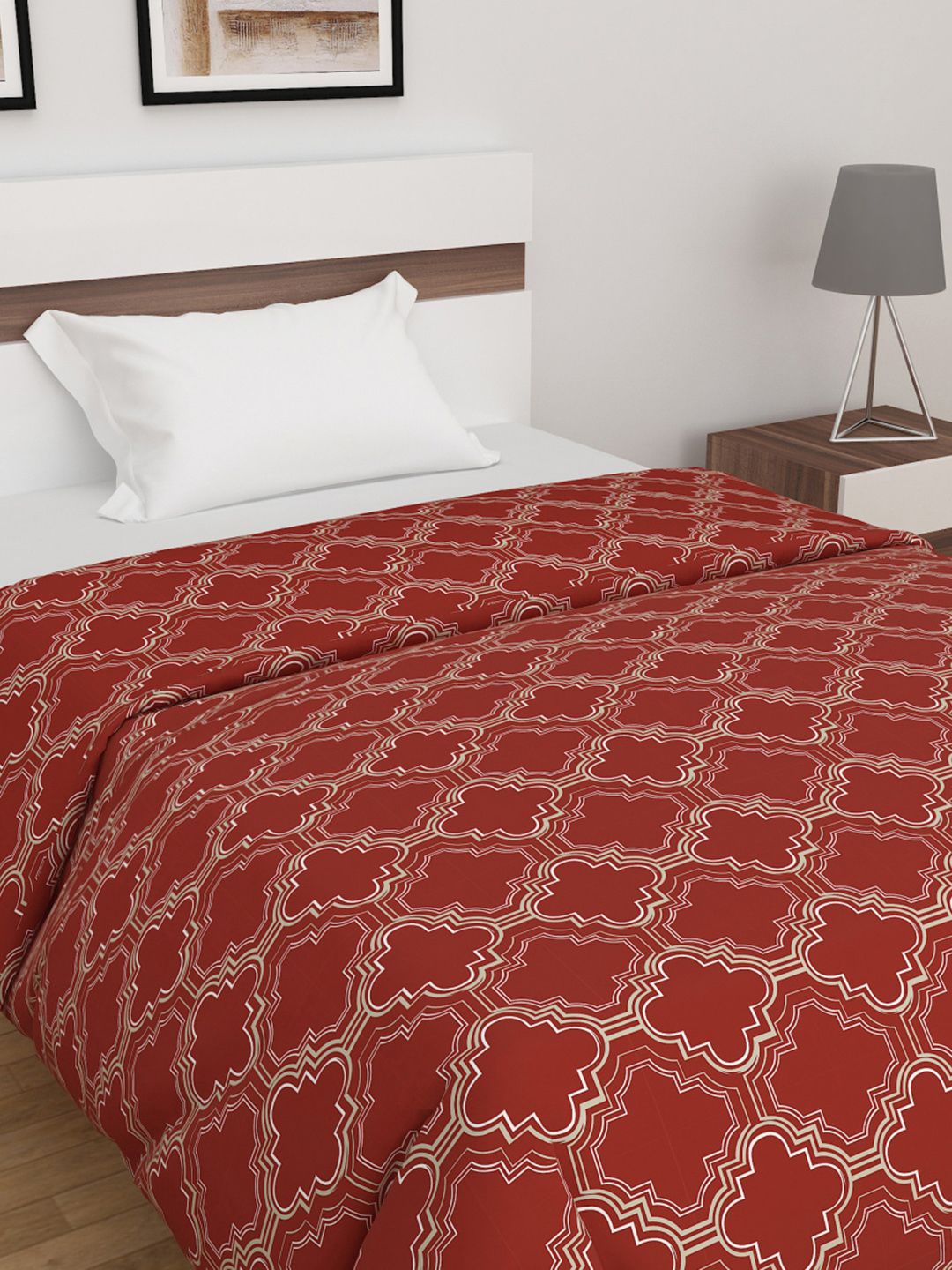 Home Centre Brown & White Mild Winter Single Bed Comforter Price in India