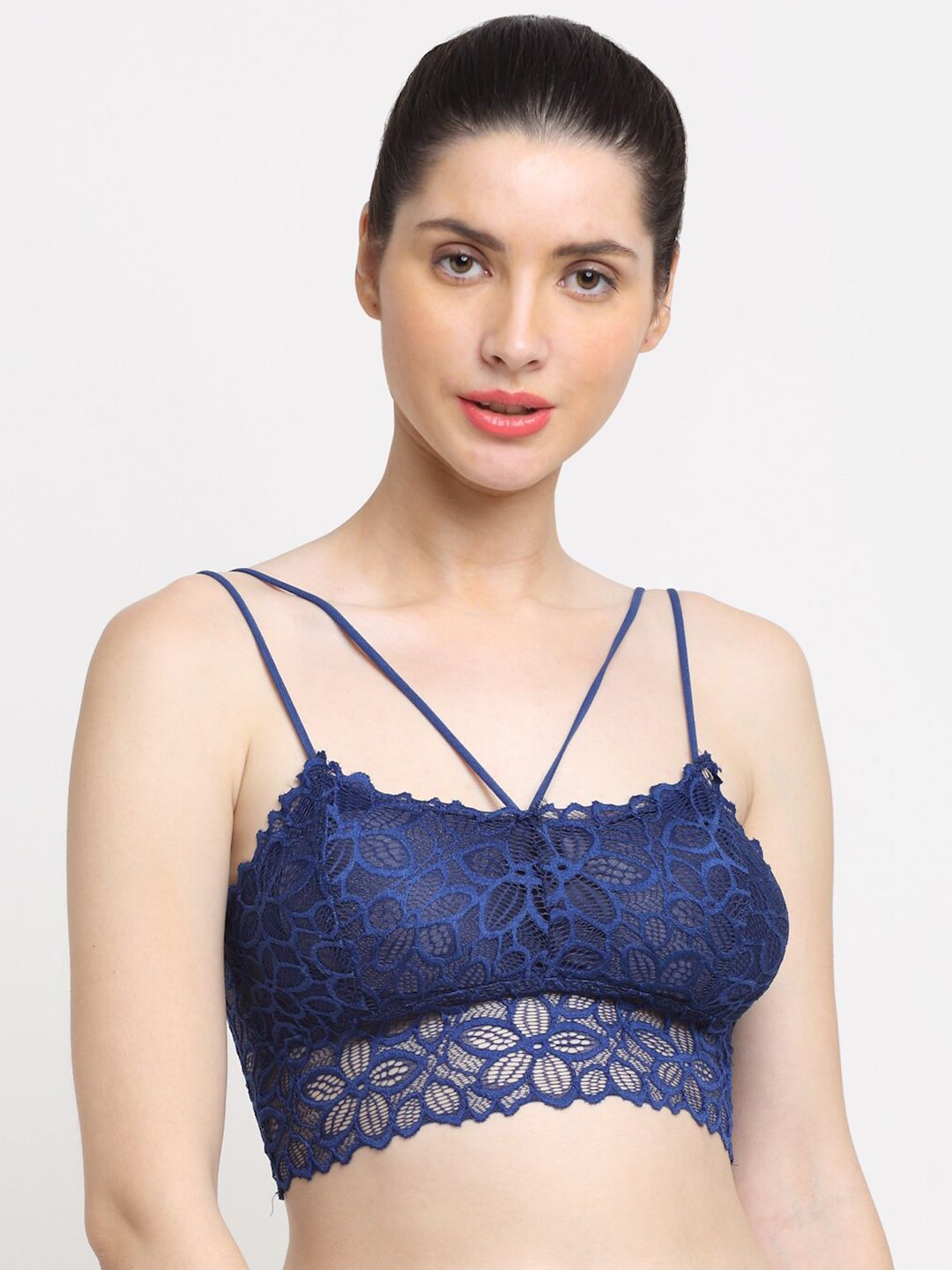 Friskers Blue Cotton Bra Lightly Padded Price in India