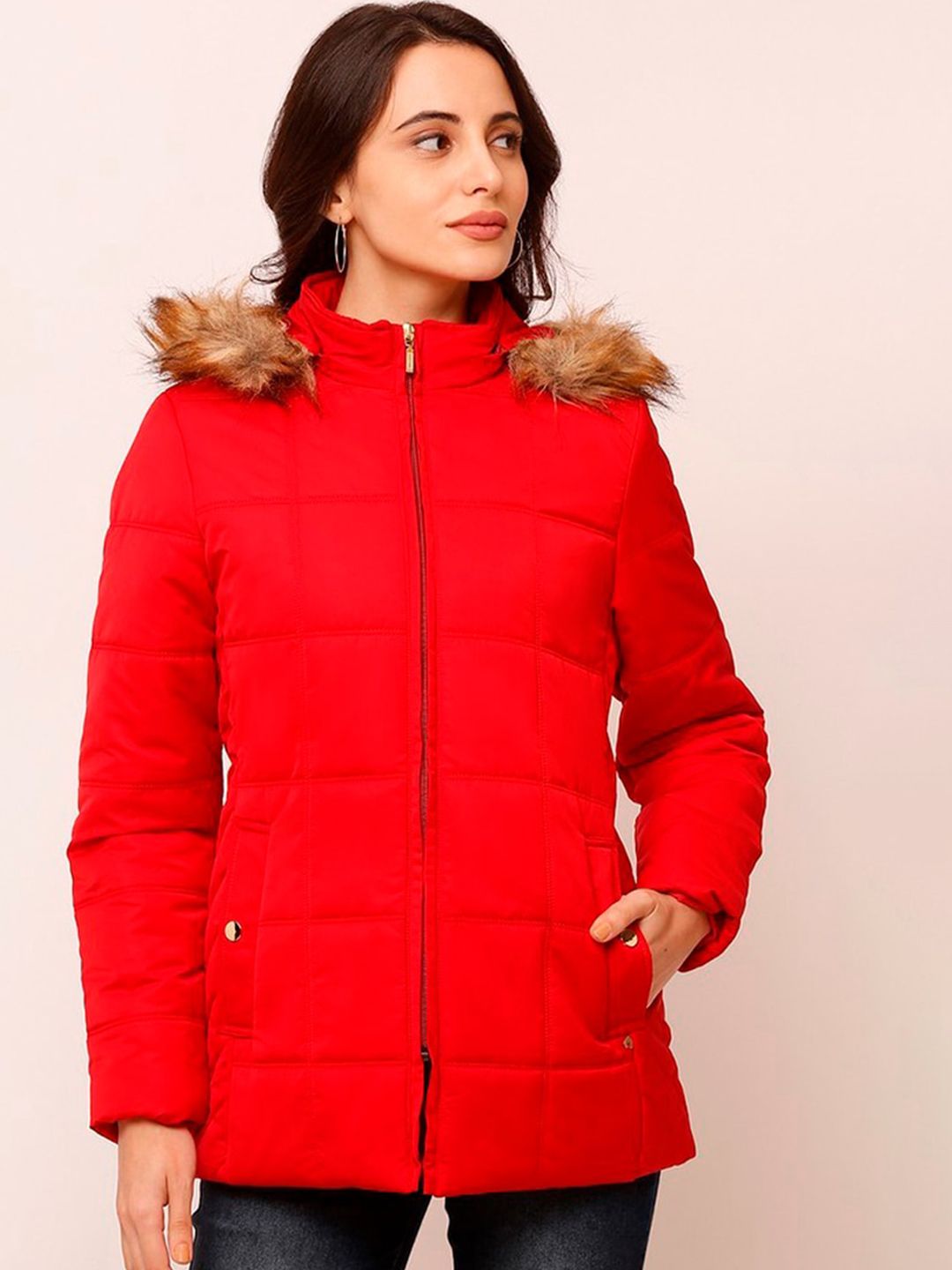 SPYKAR Women Red Parka Jacket Price in India