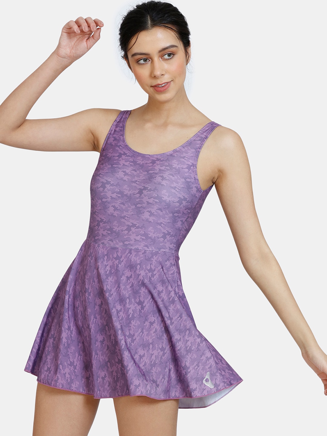 Zelocity by Zivame Women Purple Printed Swimming Dress Price in India