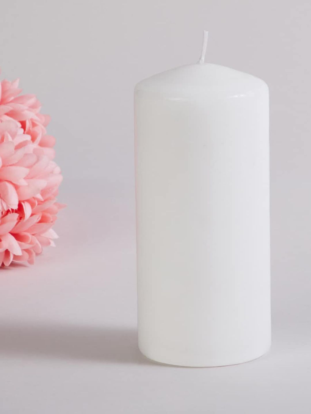 Home Centre White Solid Unscented Pillar Candle Price in India