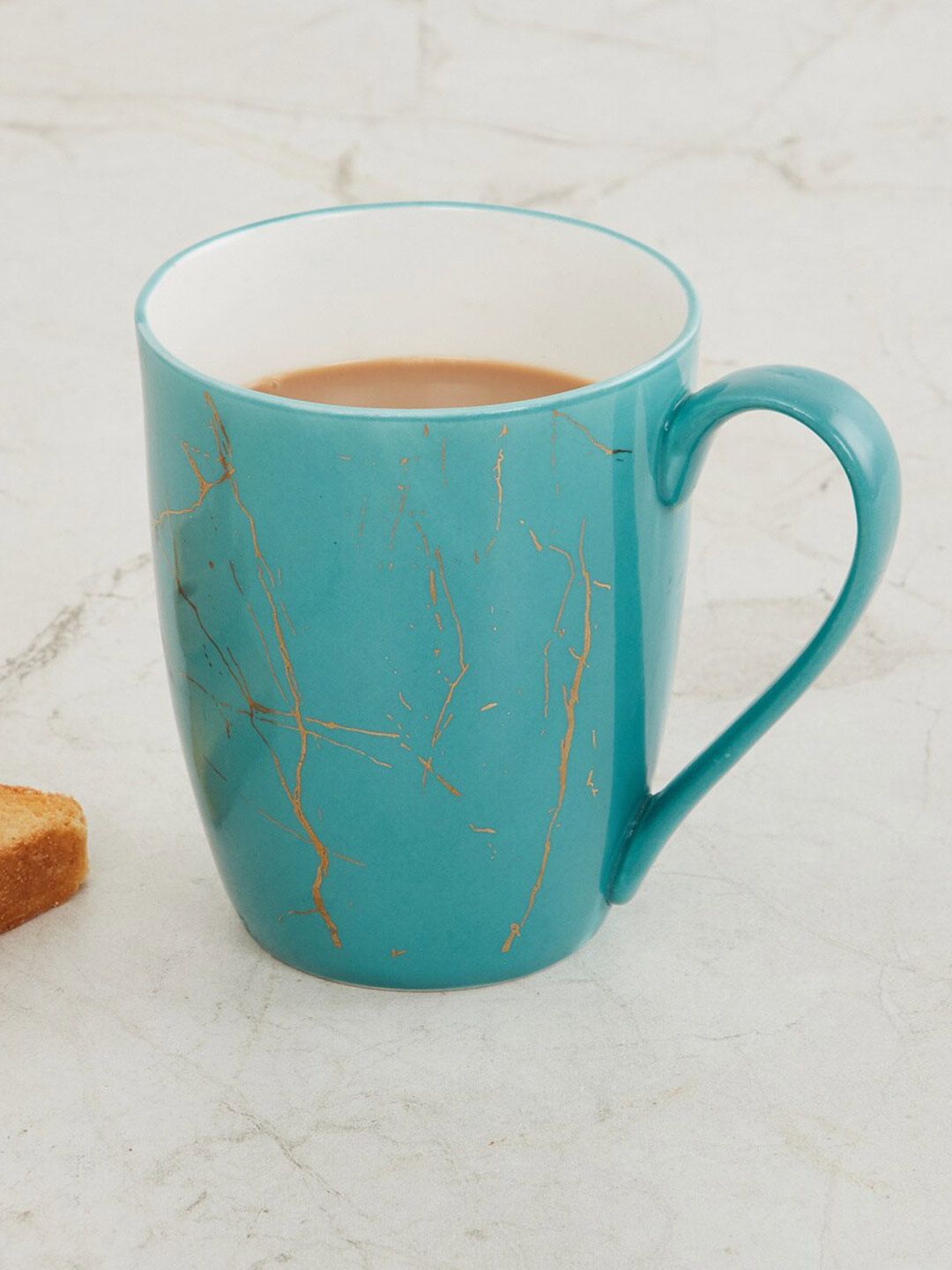 Home Centre Teal Blue Solid Bone China Glossy Mug Price in India