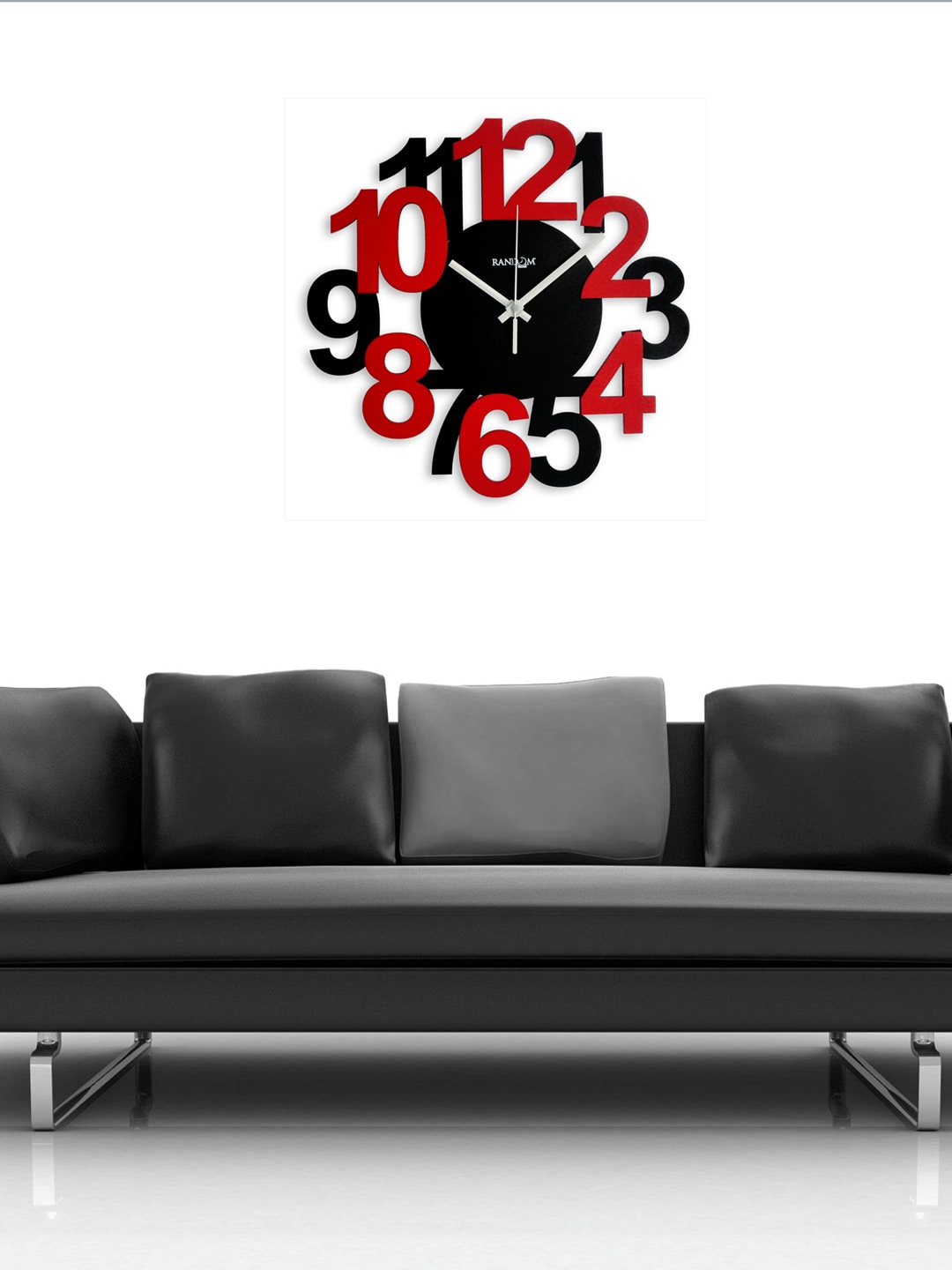 RANDOM Black & Red 38.1 cm Analogue Wall Clock Price in India