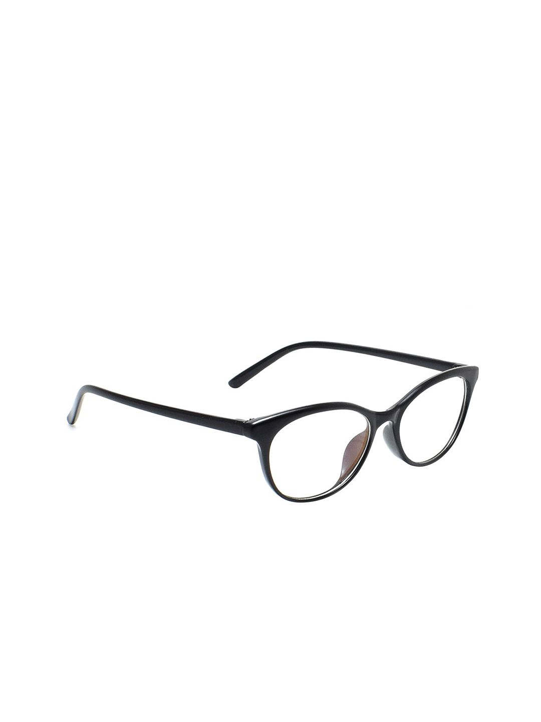 Peter Jones Eyewear Women Black  & Transparent Anti Glare Glasses  Full Rim Cateye Frames Price in India